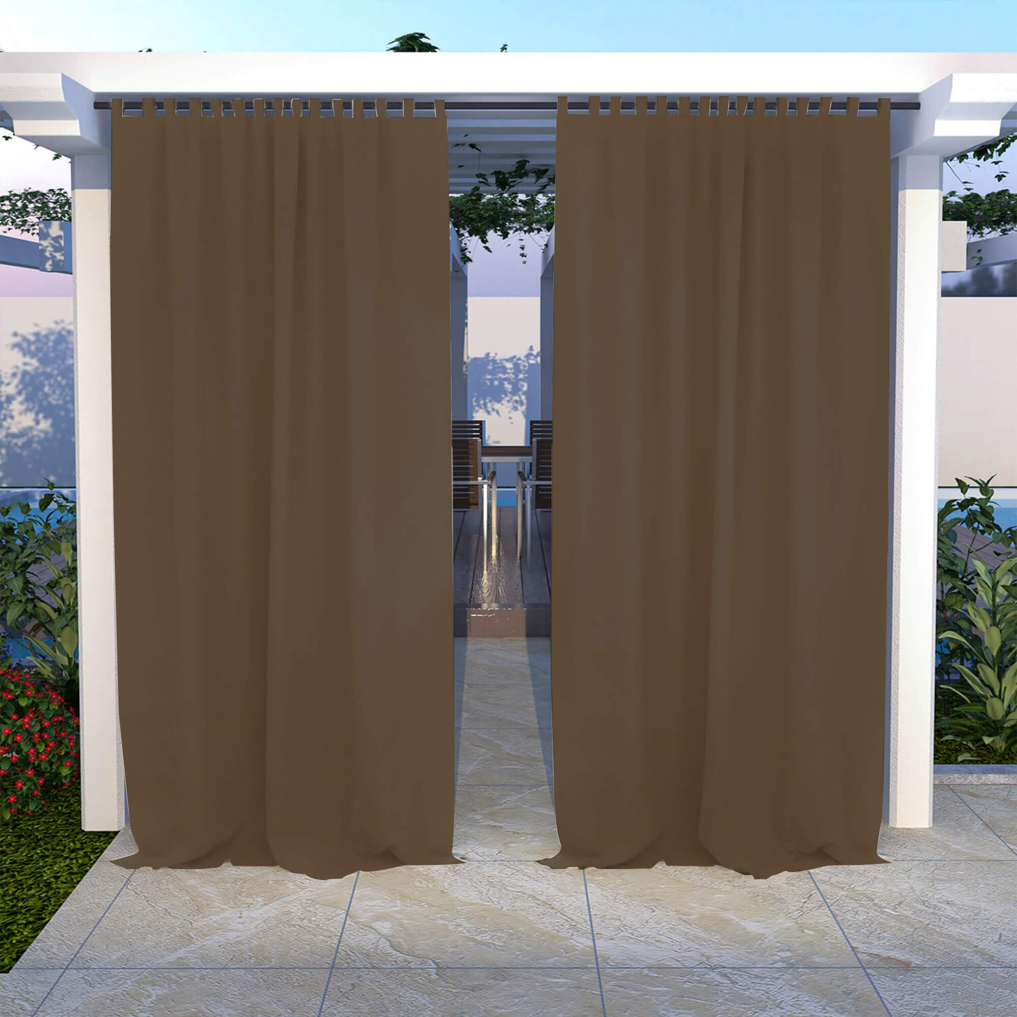 Outdoor Curtains Waterproof Tab Top 1 Panel - Slate Gray