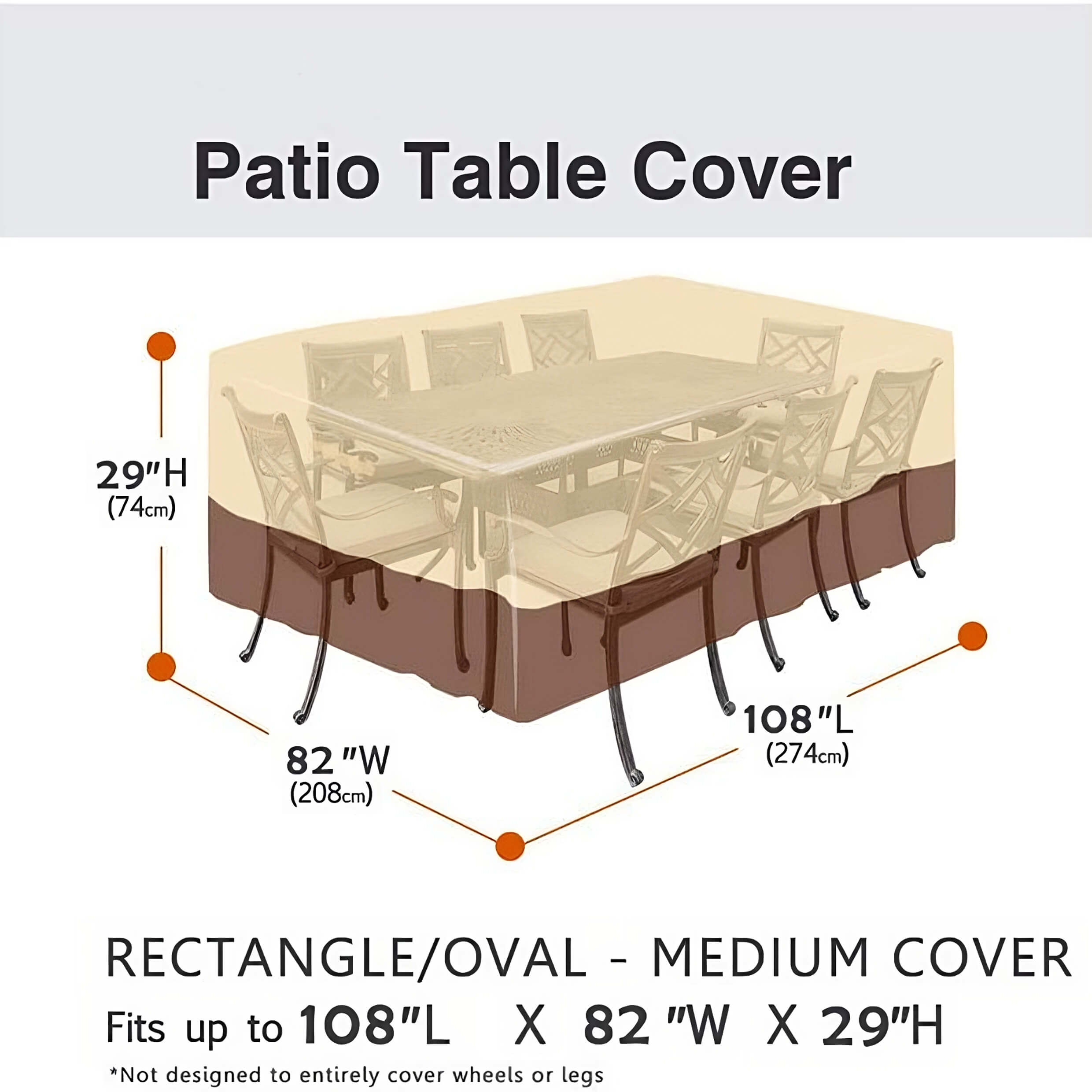 Outdoor Square Waterproof Patio Table Covers