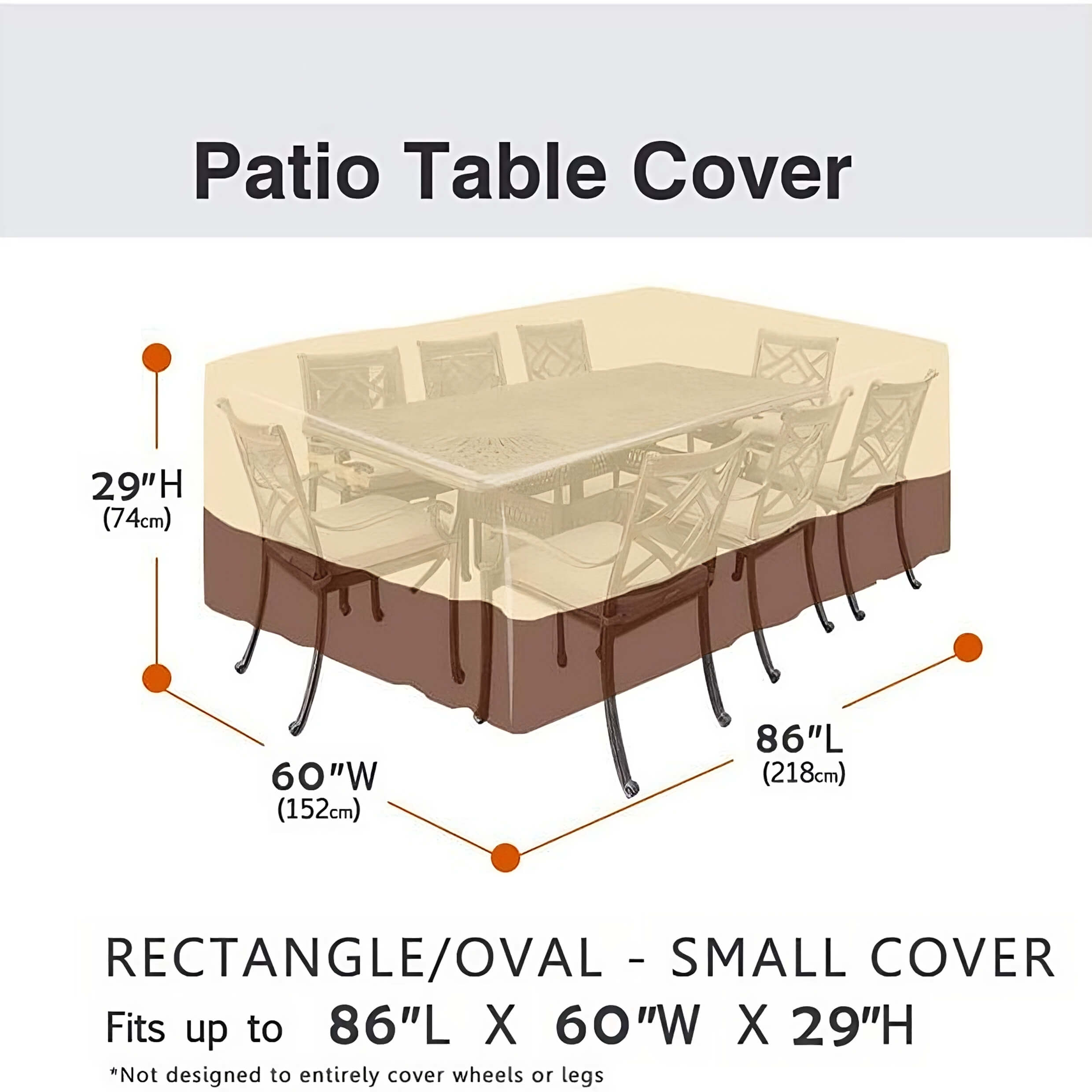 Outdoor Square Waterproof Patio Table Covers