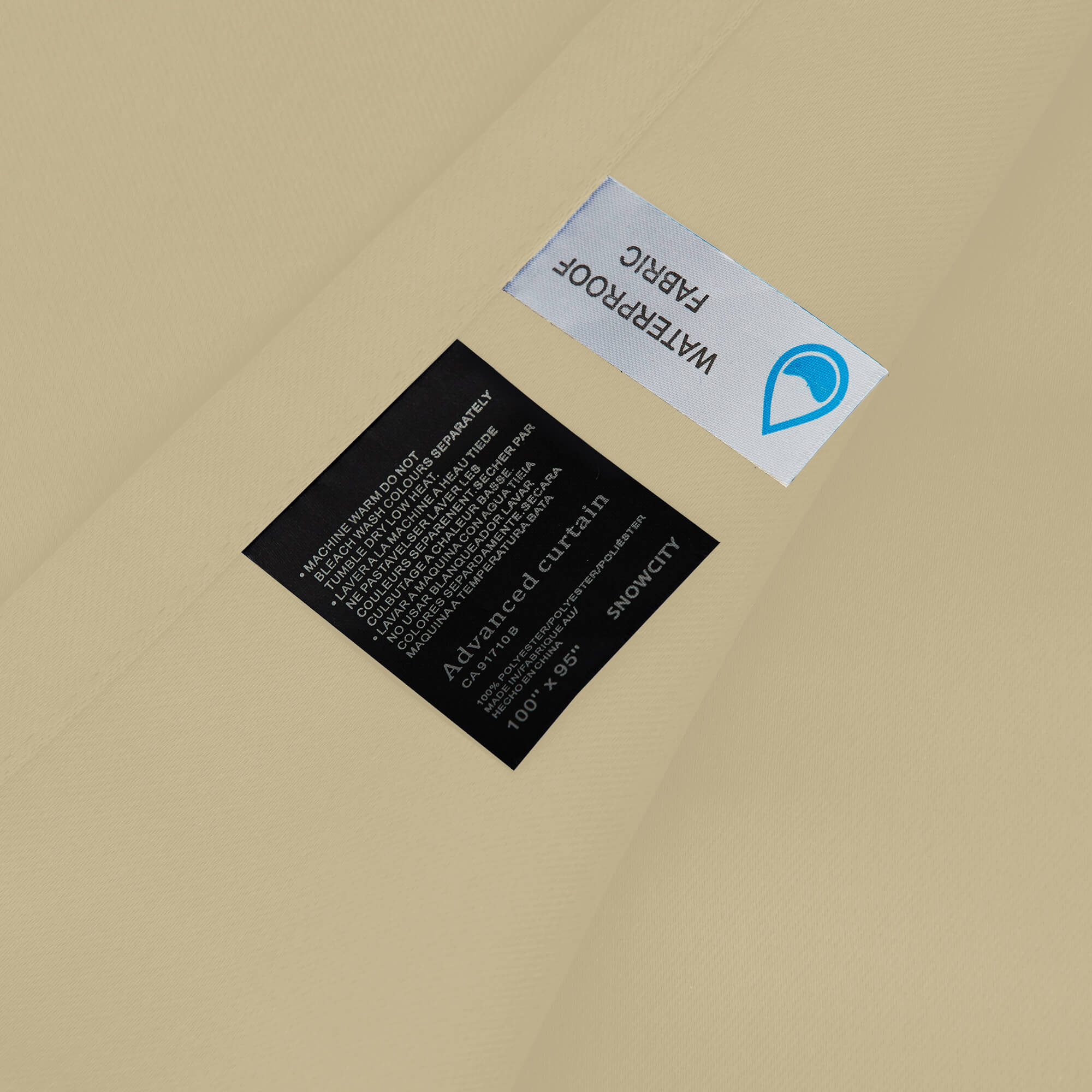 Snowcity Outdoor Curtains Waterproof Tab Top 1 Panel - Dark Beige