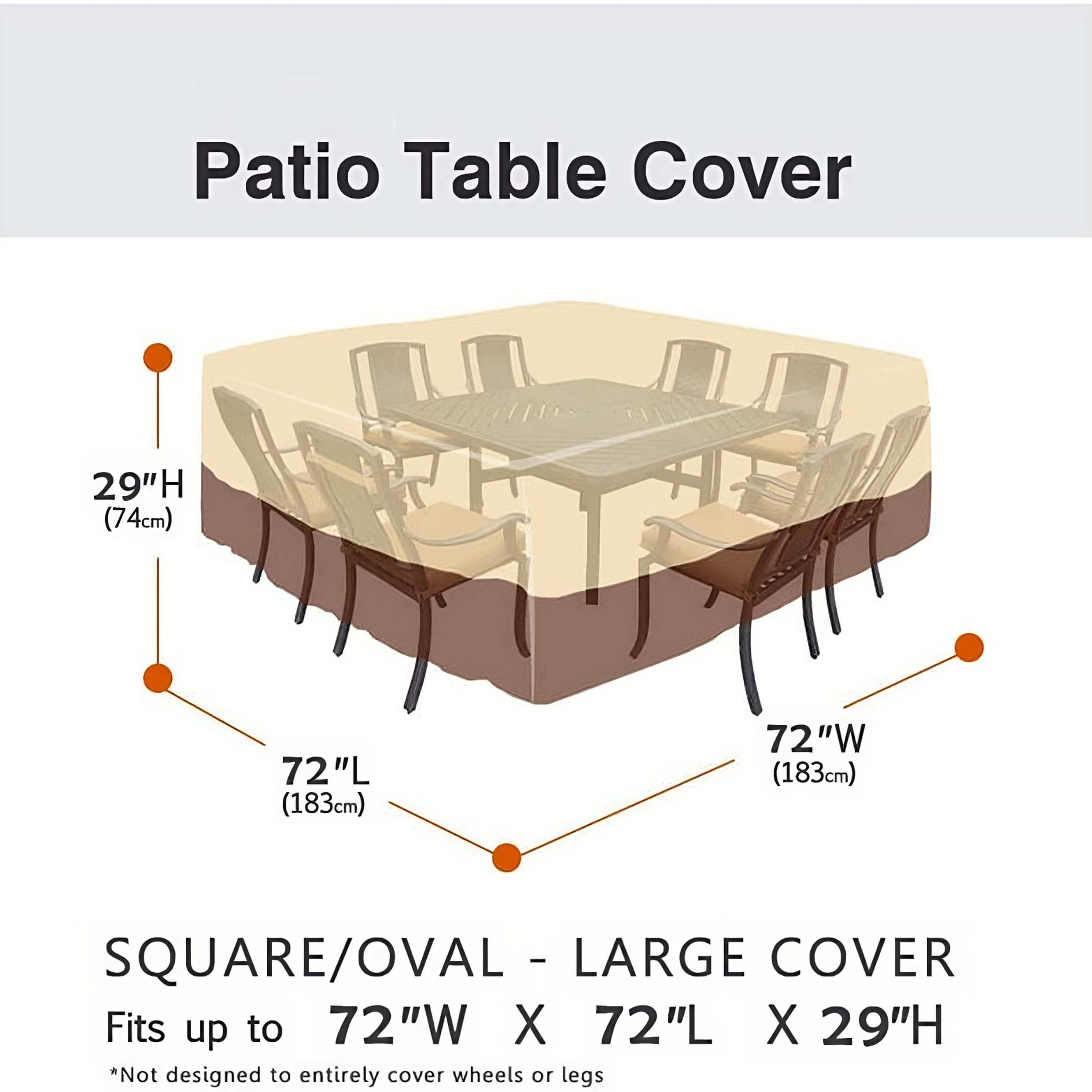 Outdoor Square Waterproof Patio Table Covers