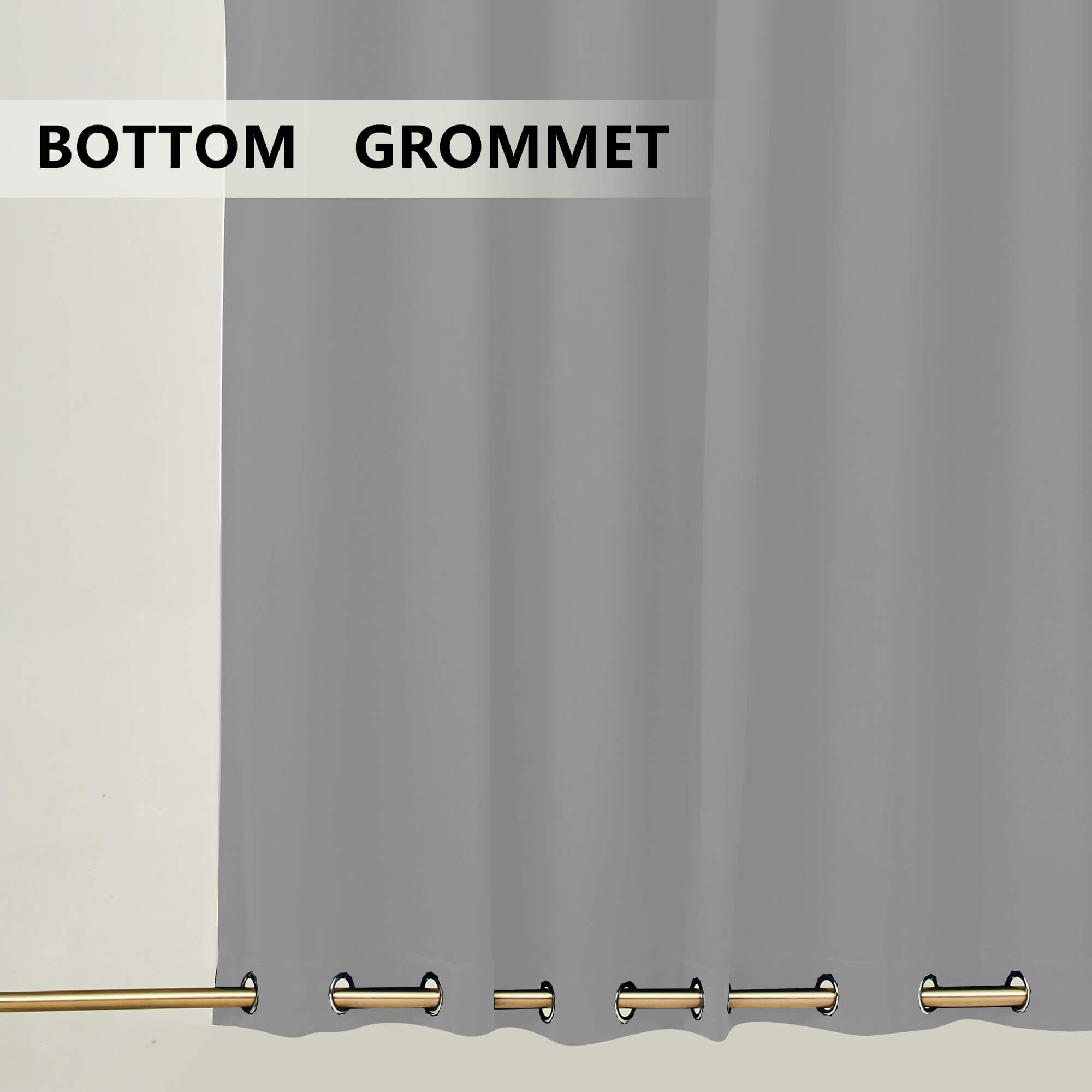 Snowcity Outdoor Curtains Waterproof Grommet Top & Bottom 1 Panel - Light Gray