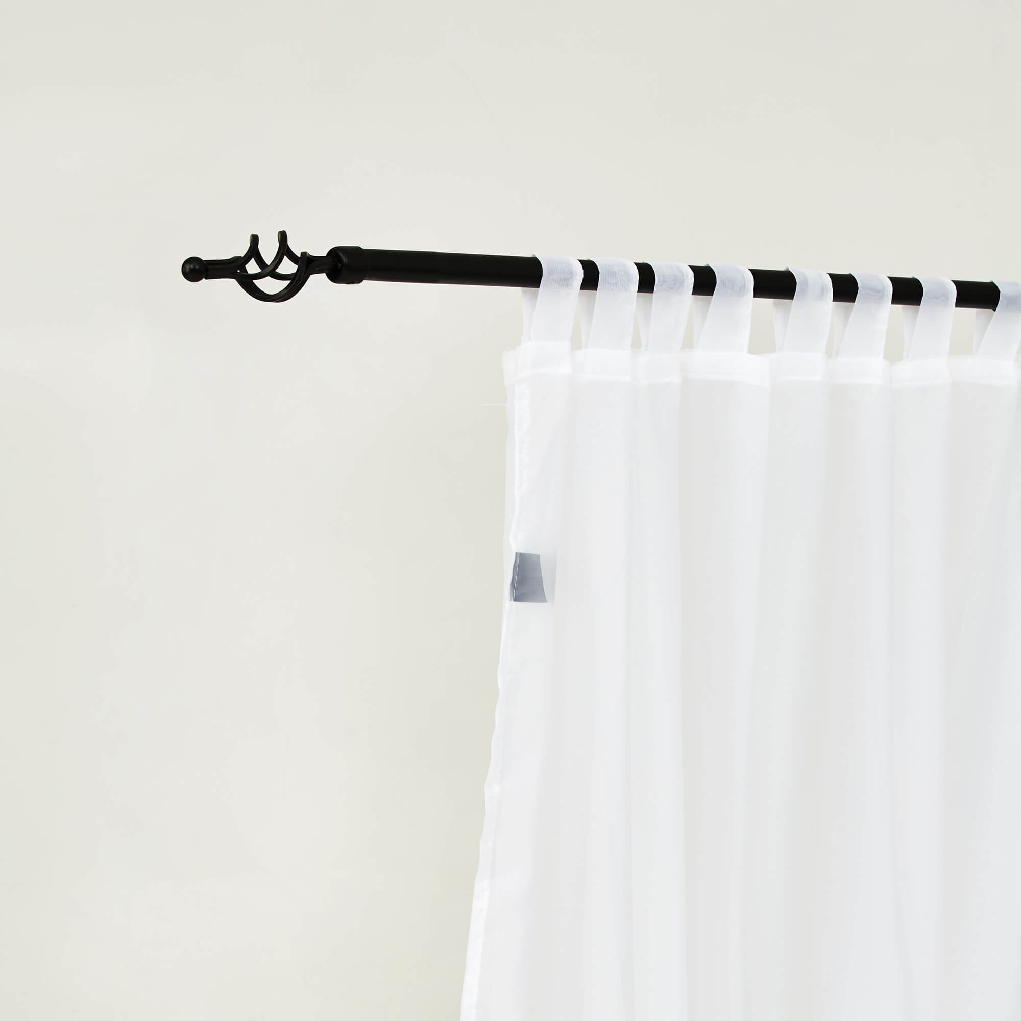 Outdoor Sheer Curtains Waterproof Velcro Tab Top 1 Panel - White