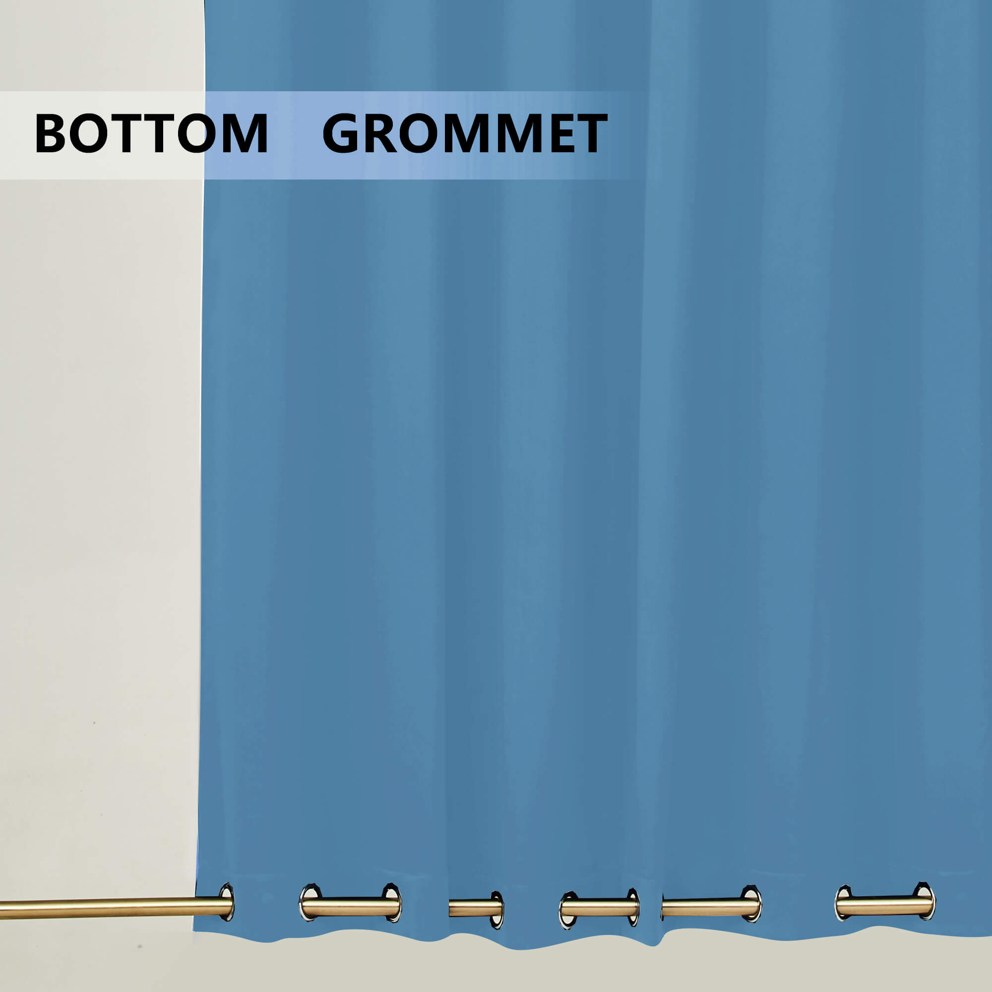 Snowcity Outdoor Curtains Waterproof Grommet Top & Bottom 1 Panel - Saphhire Blue