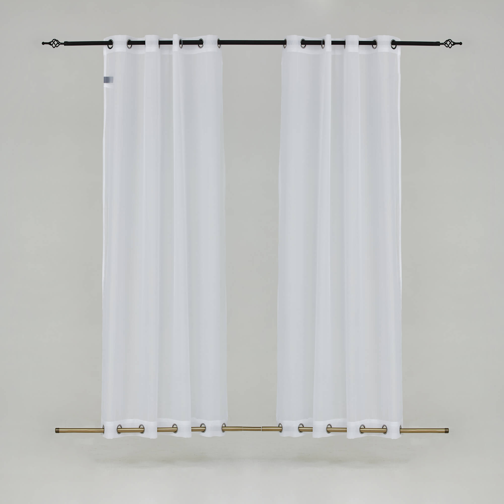 Outdoor Sheer Curtains Waterproof Grommet Top & Bottom 1 Panel - White