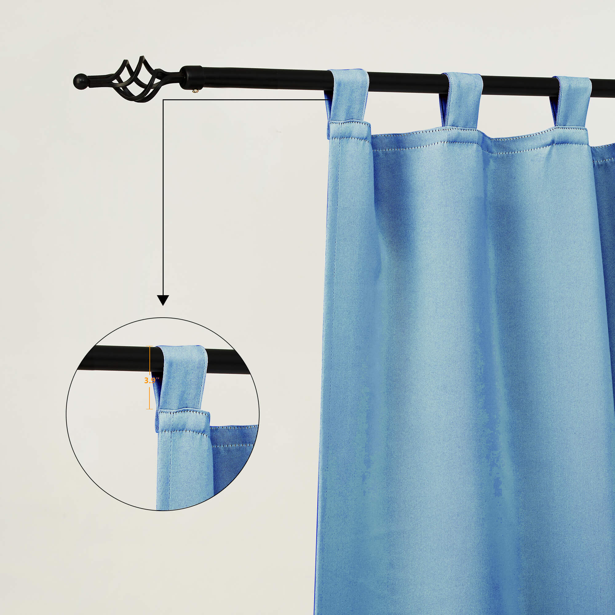 Outdoor Curtains Waterproof Tab Top 1 Panel - Saphhire Blue