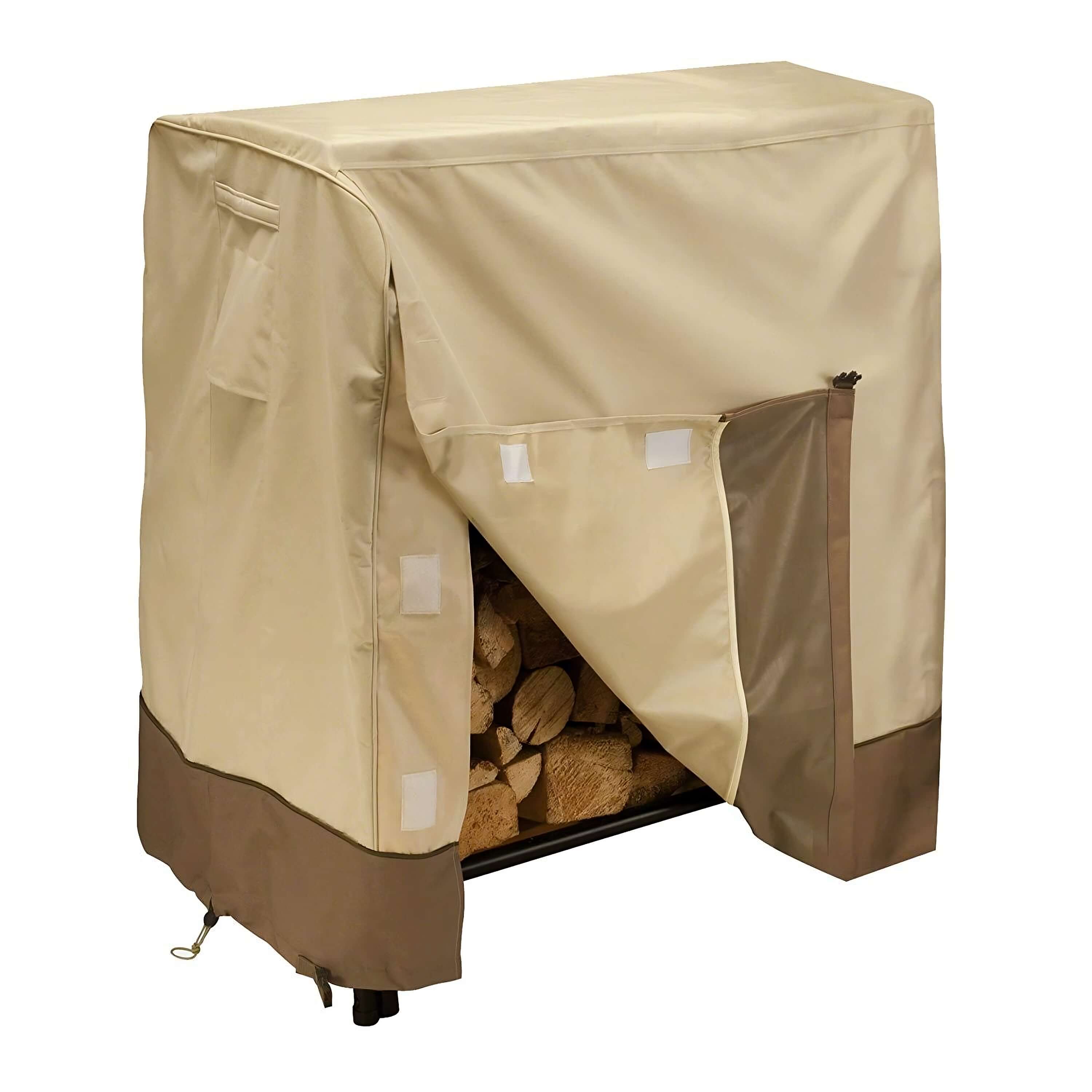 Homeya 8ft Firewood Log Rack Cover - Waterproof Polyester Tarp - Weather-Resistant - Black