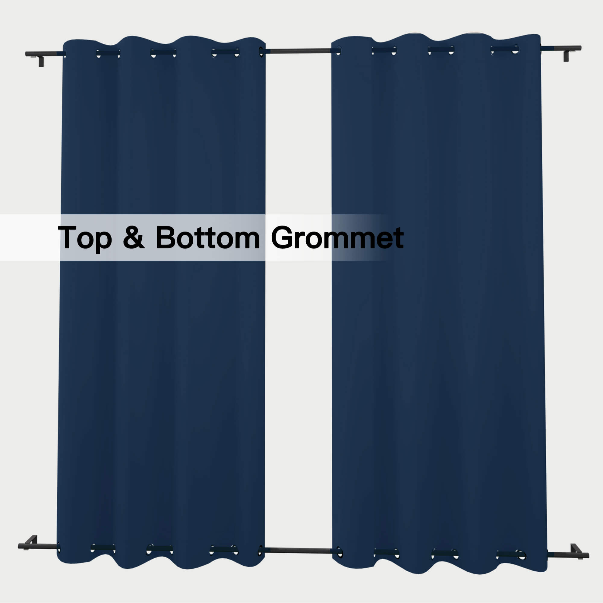 Snowcity Thermal Curtains/Drapes 1 Panel Navy Blue | Waterproof Curtains Grommet/Tab Top | Custom Blackout Curtains
