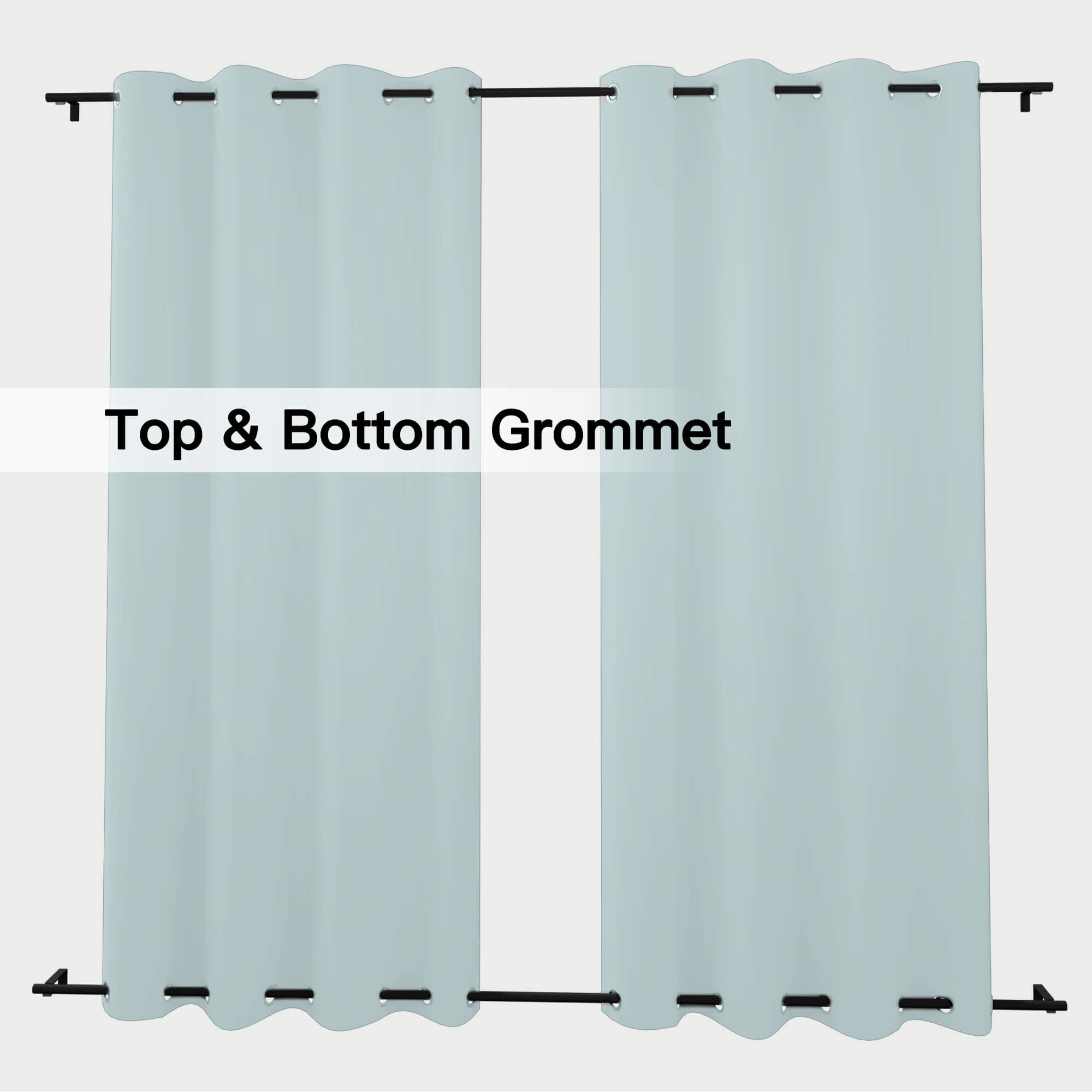 Snowcity Thermal Curtains/Drapes 1 Panel Pale Blue | Waterproof Curtains Grommet/Tab Top | Custom Blackout Curtains