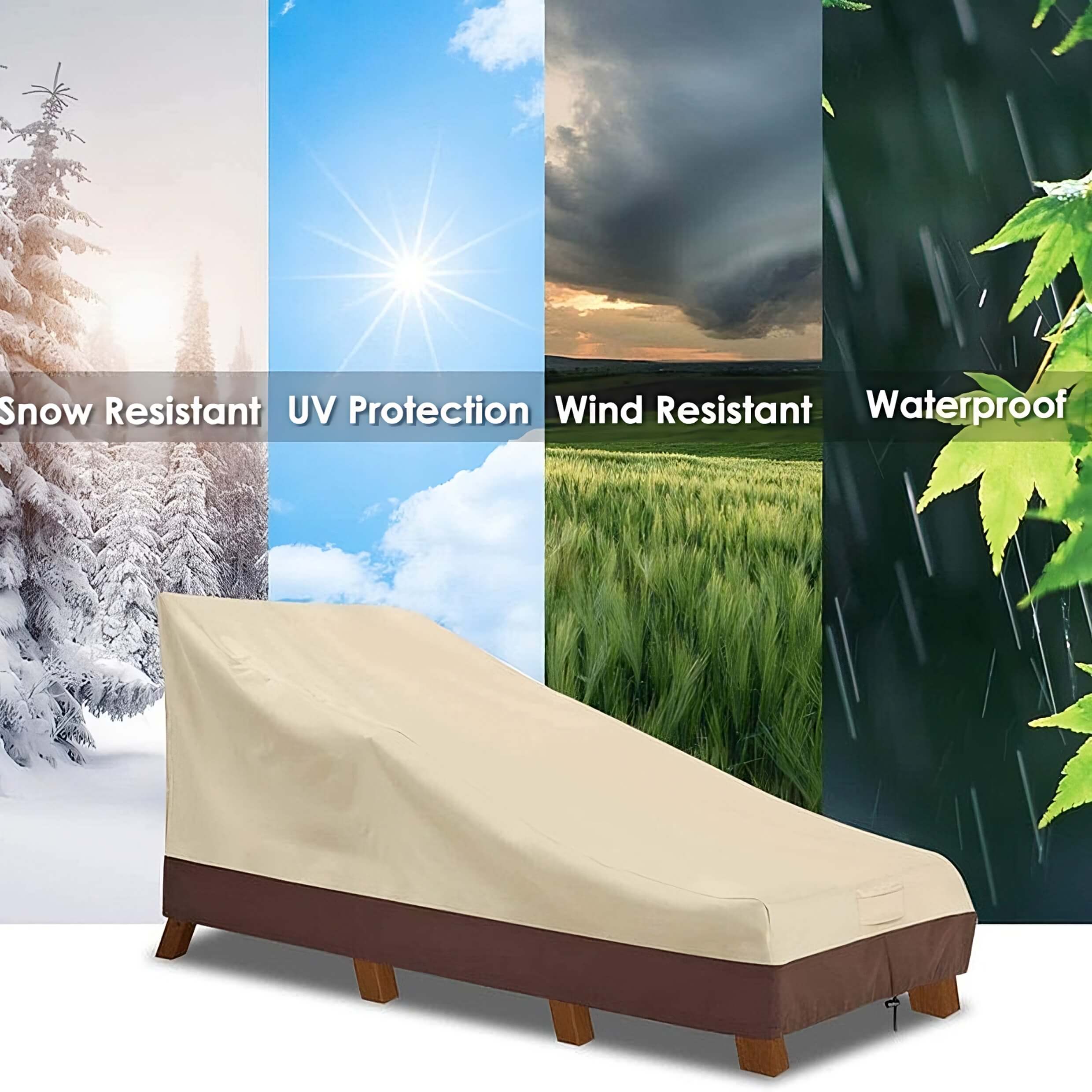 Outdoor Waterproof Patio Chaise Lounge Cover