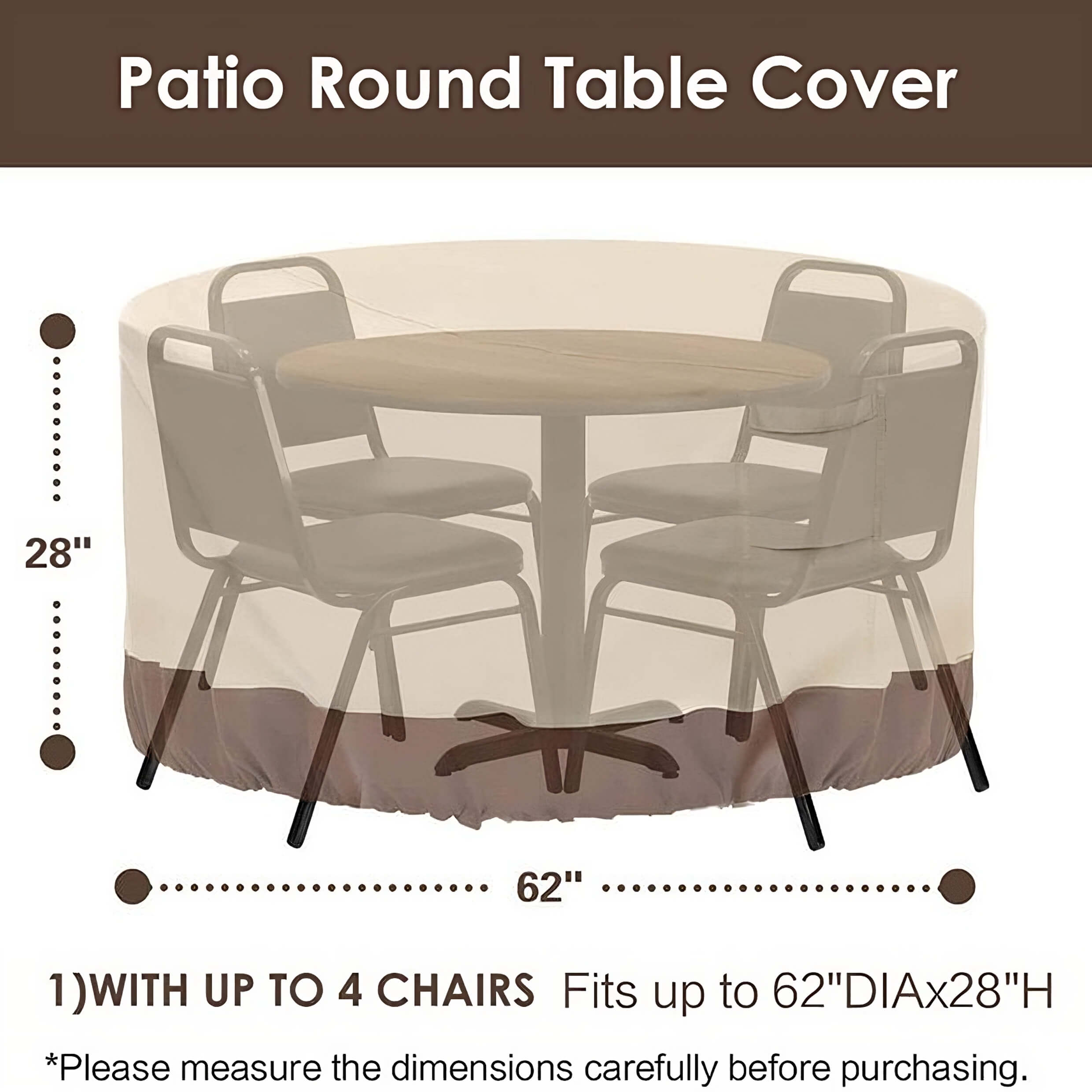 Outdoor Round Waterproof Patio Table Covers