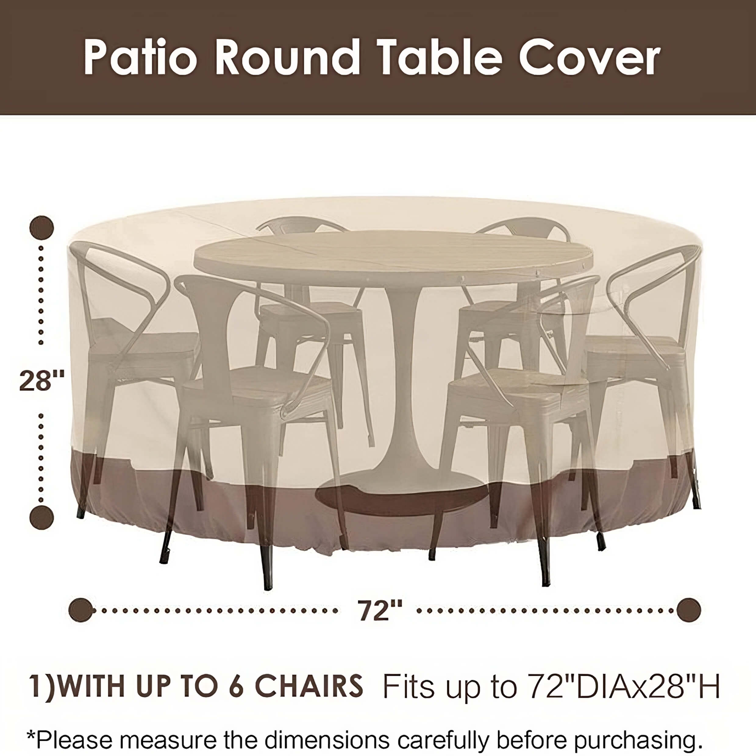 Outdoor Round Waterproof Patio Table Covers