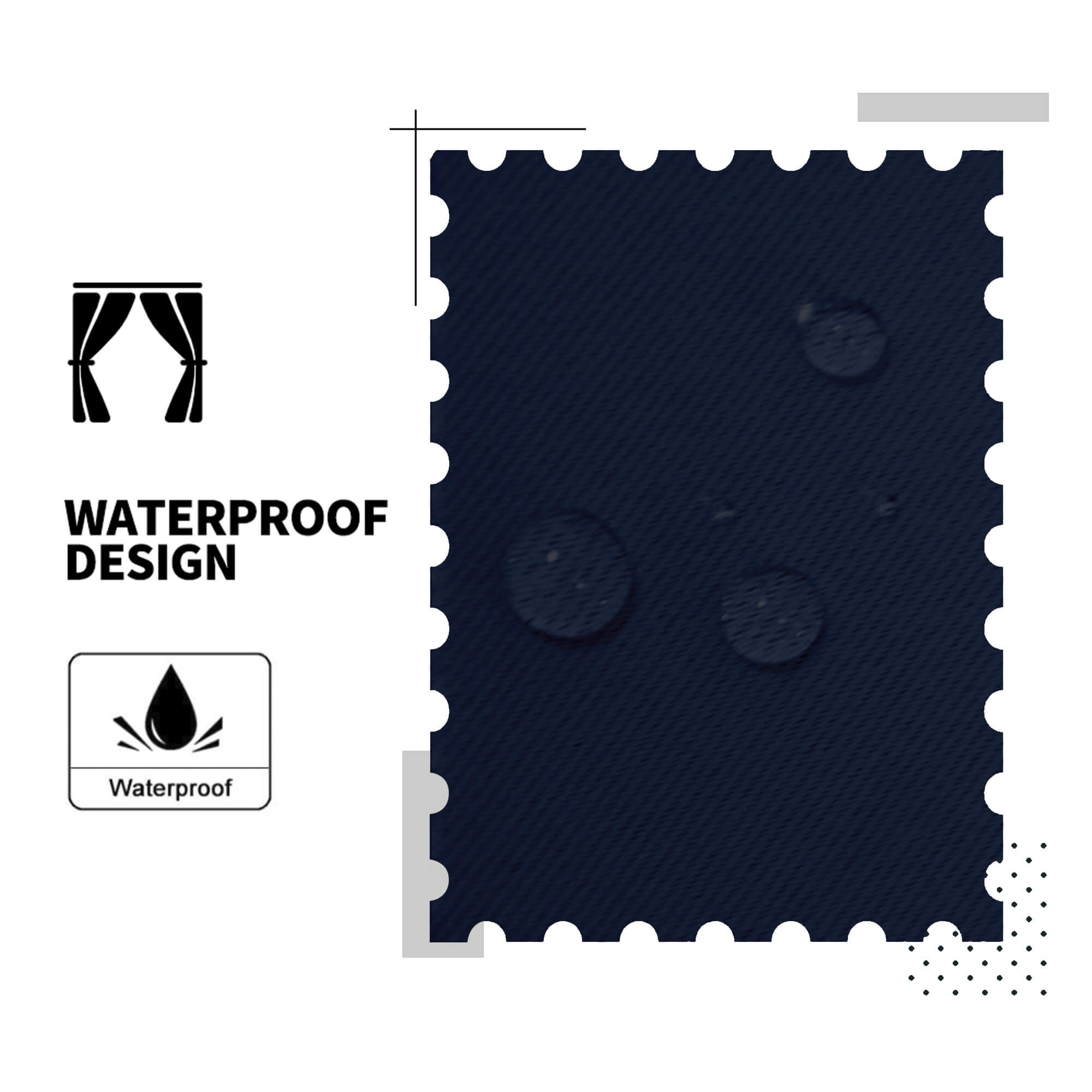 Snowcity Thermal Curtains/Drapes 1 Panel Navy Blue | Waterproof Curtains Grommet/Tab Top | Custom Blackout Curtains