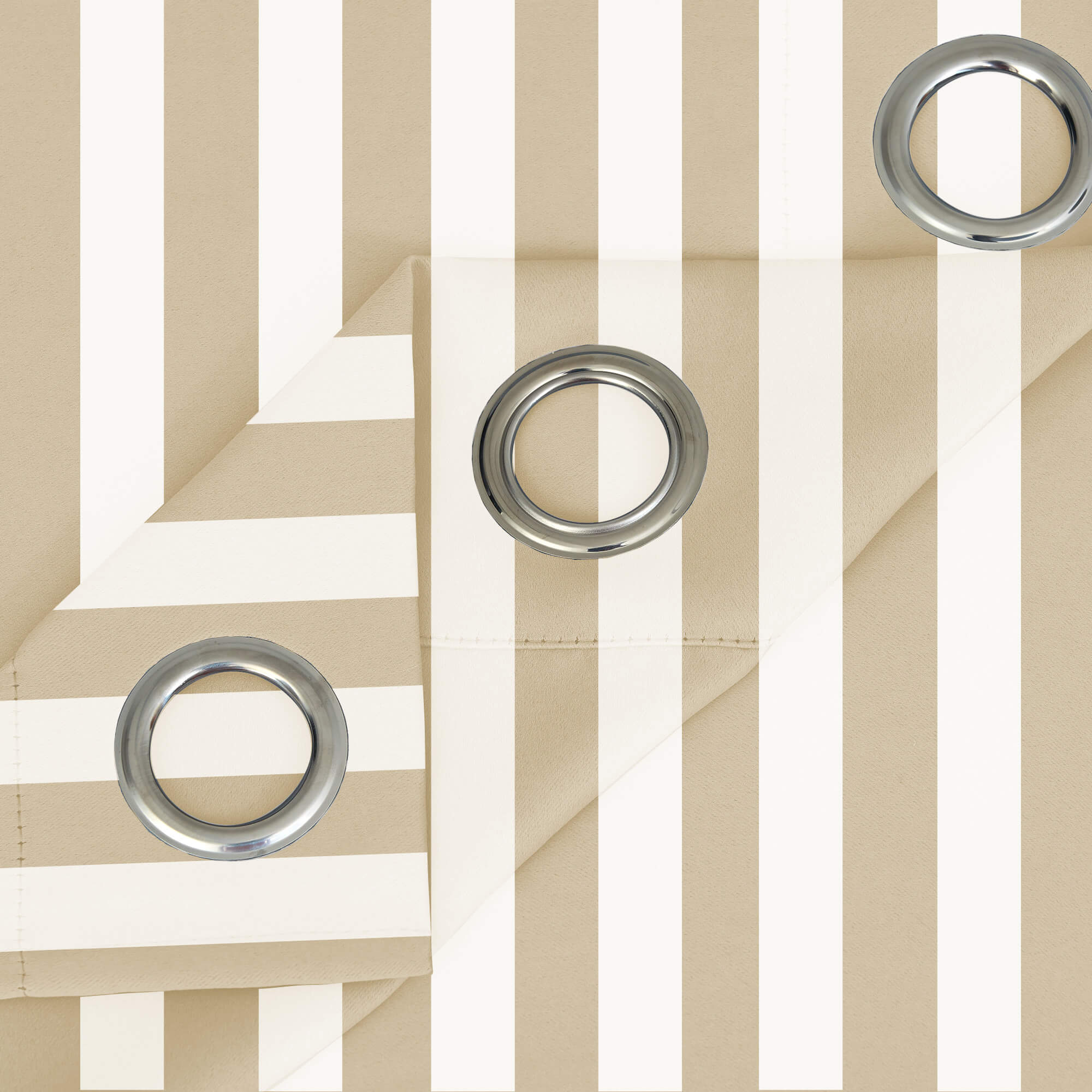 Beige Stripe Curtains/Drapes 1 Panel | Waterproof Curtains Grommet Top & Bottom  | Custom Outdoor Curtains