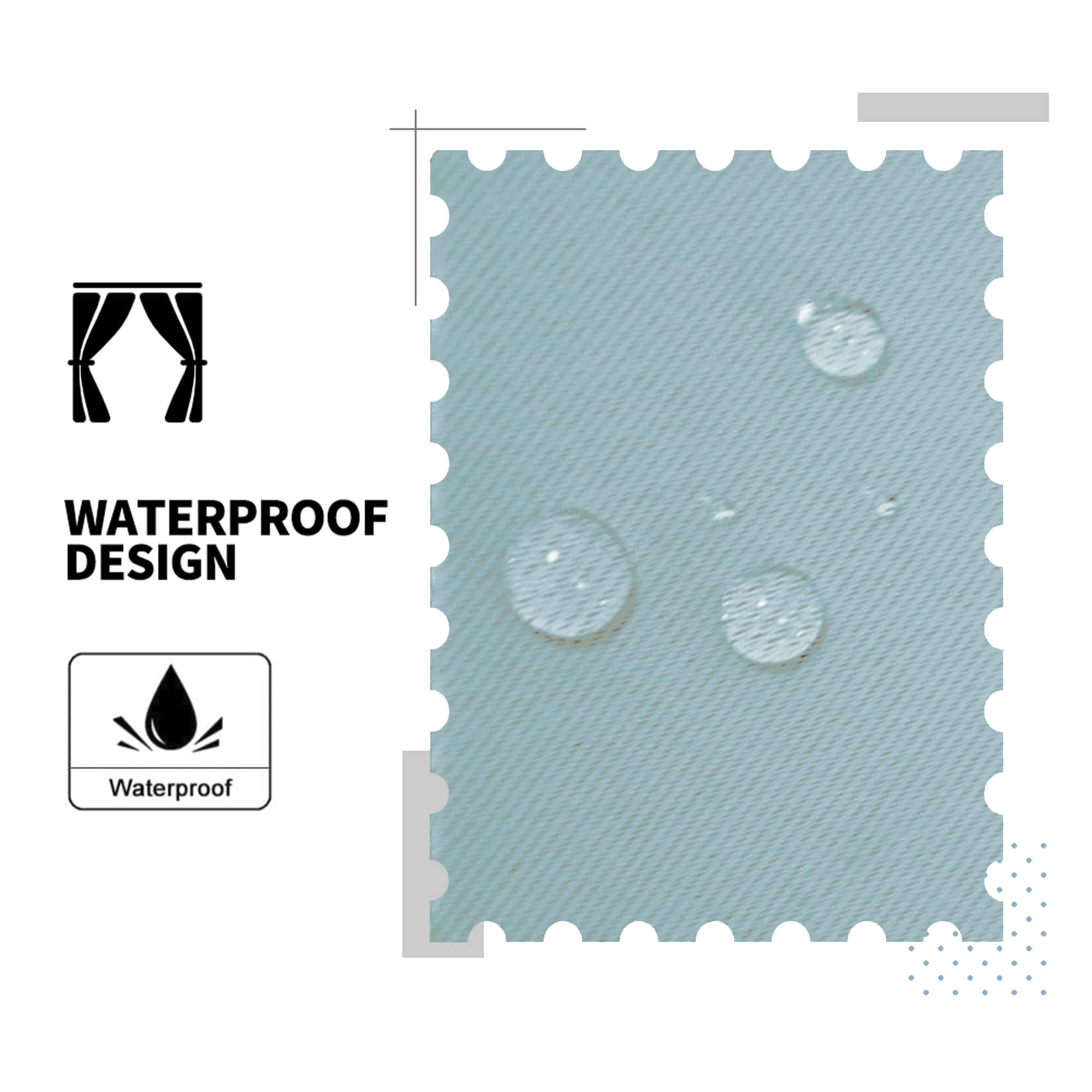 Snowcity Thermal Curtains/Drapes 1 Panel Pale Blue | Waterproof Curtains Grommet/Tab Top | Custom Blackout Curtains