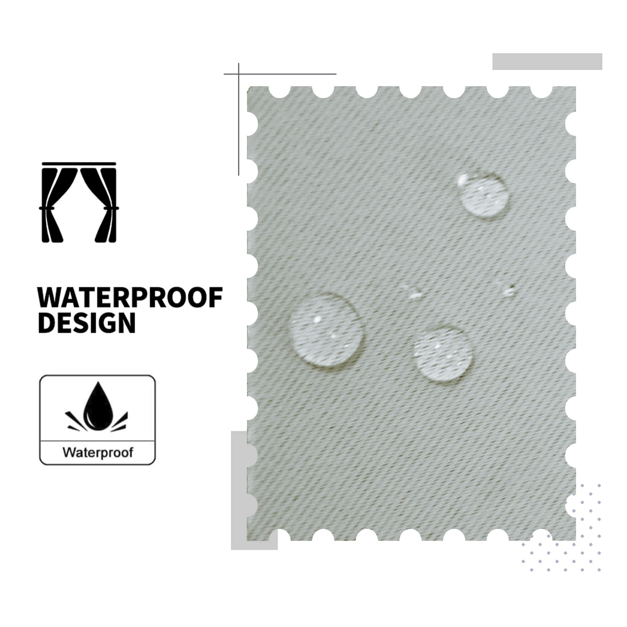 Snowcity Thermal Curtains/Drapes 1 Panel Grey | Waterproof Curtains Grommet/Tab Top | Custom Blackout Curtains