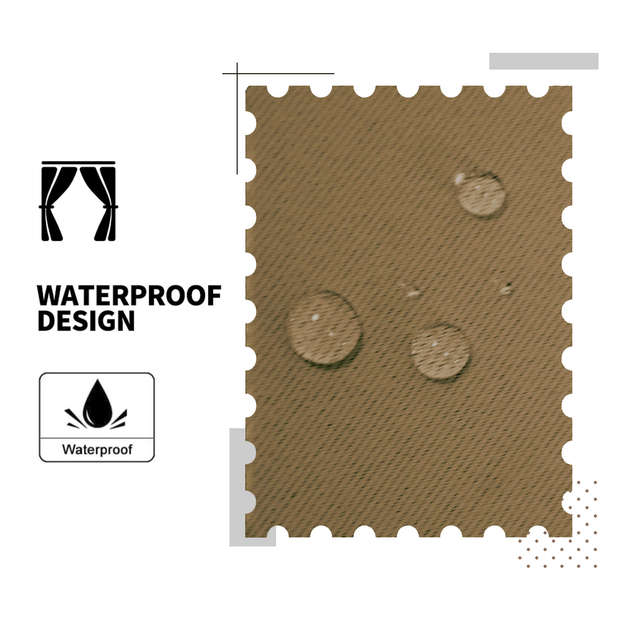 Snowcity Thermal Curtains/Drapes 1 Panel Coffee | Waterproof Curtains Grommet/Tab Top | Custom Blackout Curtains