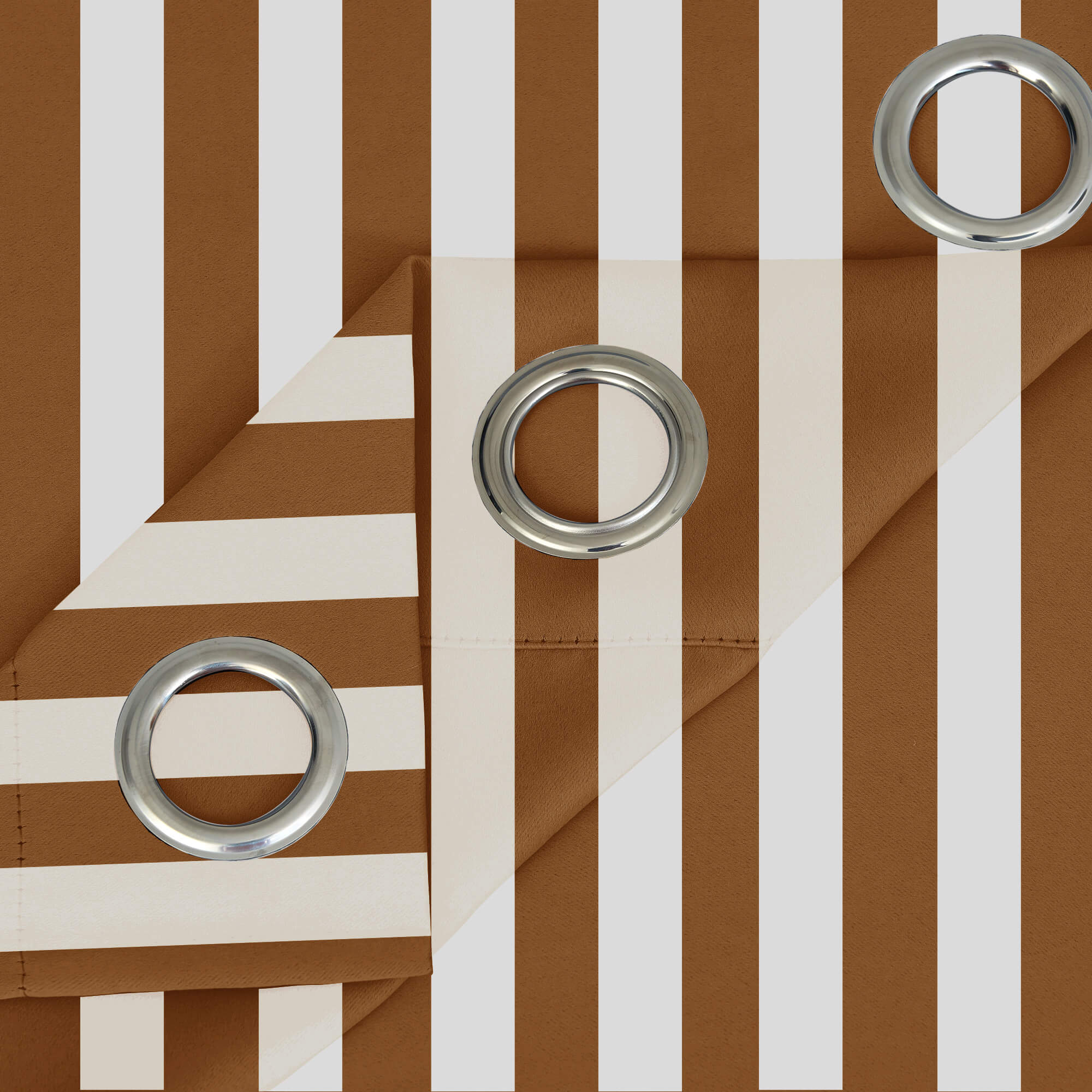 Coffee Stripe Curtains/Drapes 1 Panel | Waterproof Curtains Grommet Top & Bottom | Custom Outdoor Curtains