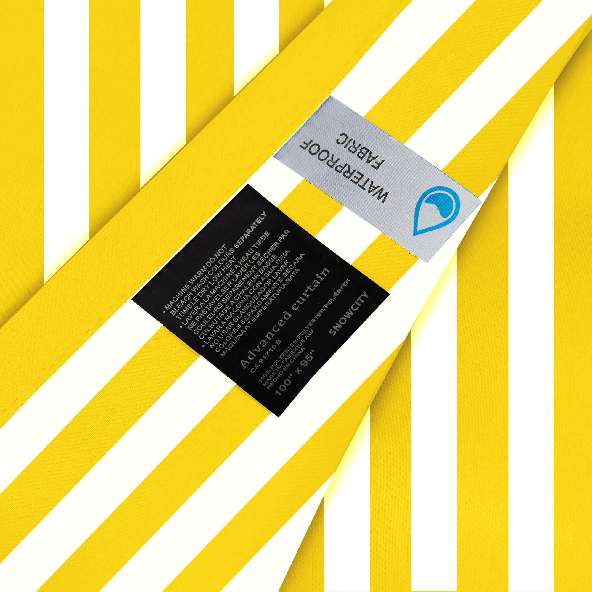 Yellow Stripe Curtains/Drapes 1 Panel | Waterproof Curtains Grommet Top & Bottom | Custom Outdoor Curtains