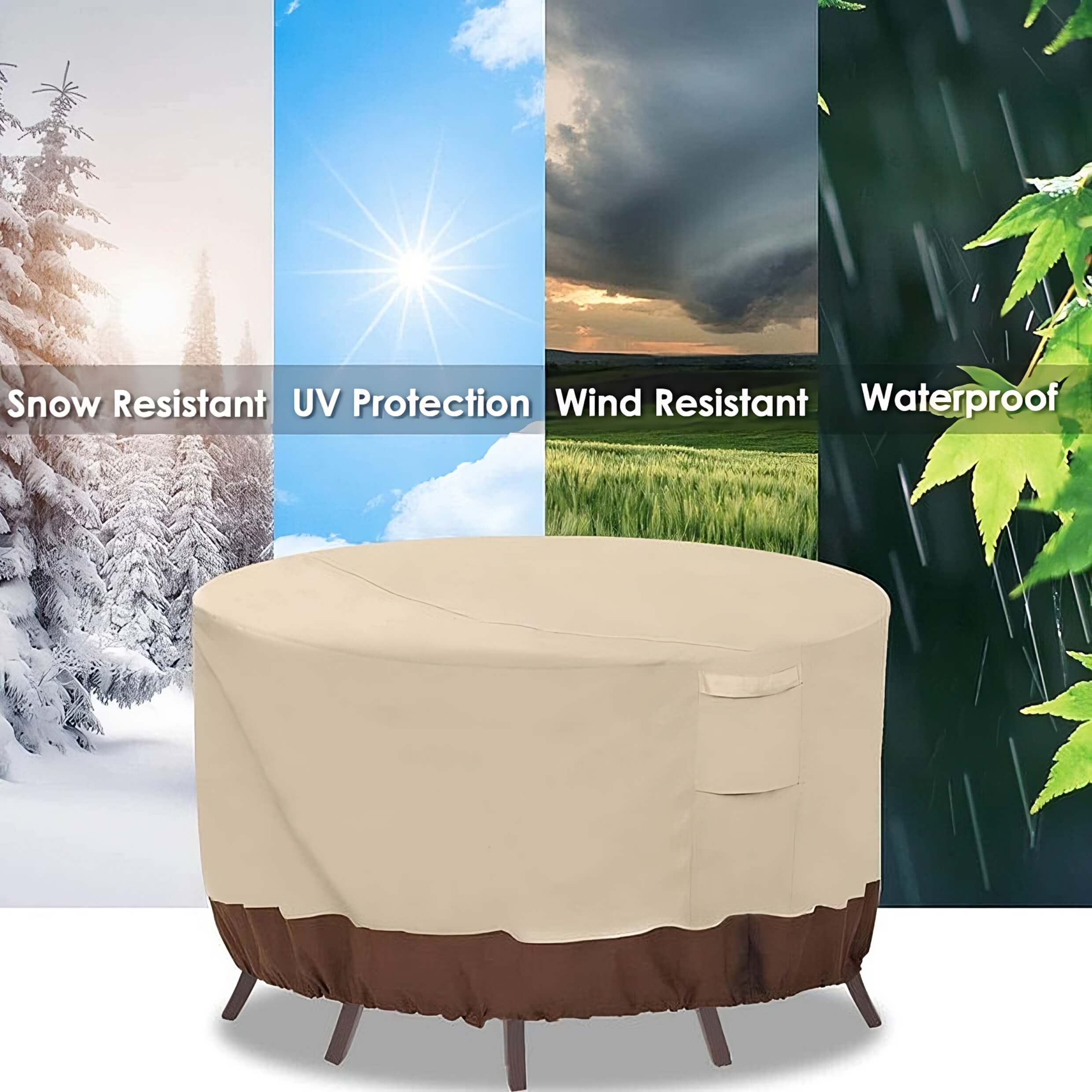 Outdoor Round Waterproof Patio Table Covers