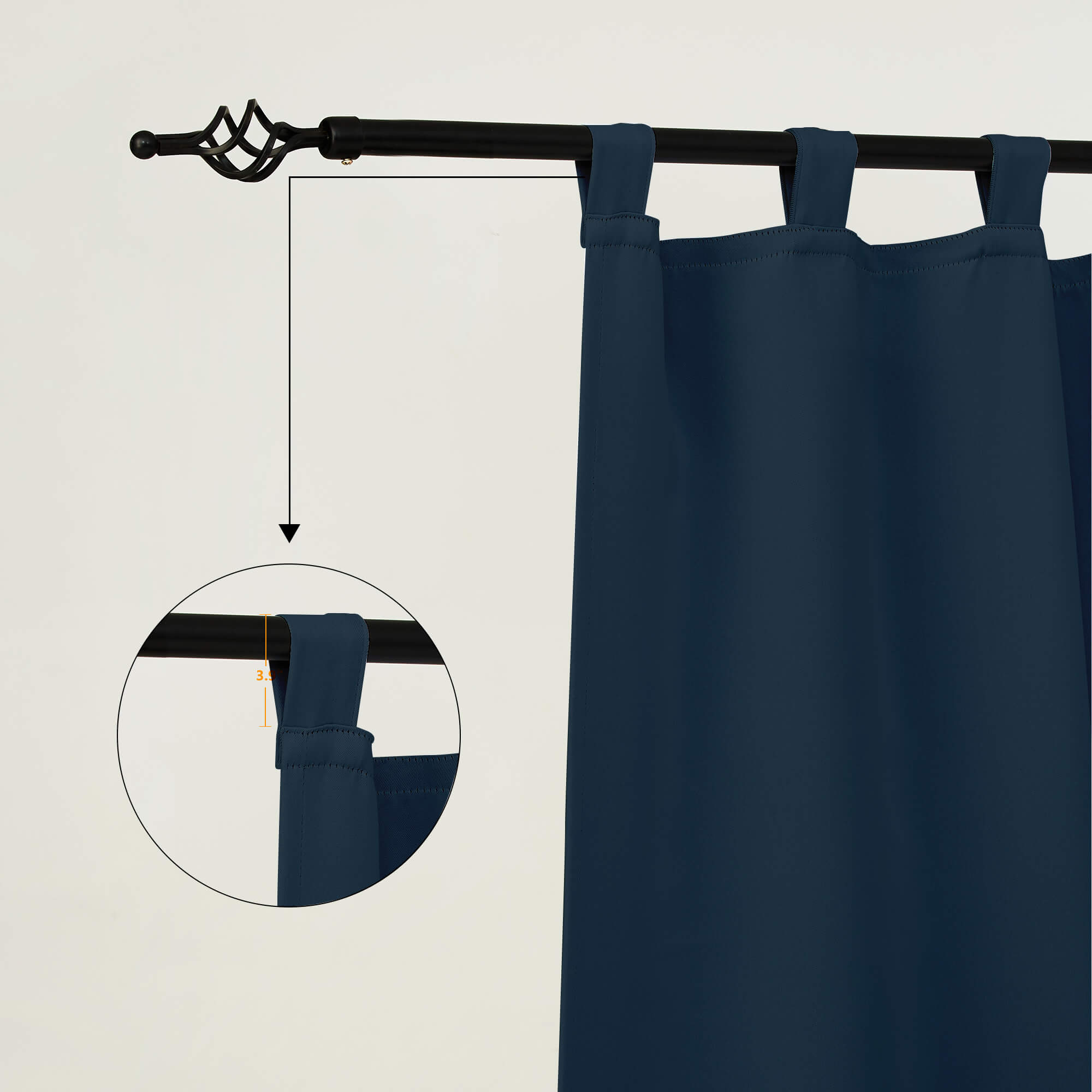 Snowcity Thermal Curtains/Drapes 1 Panel Navy Blue | Waterproof Curtains Grommet/Tab Top | Custom Blackout Curtains