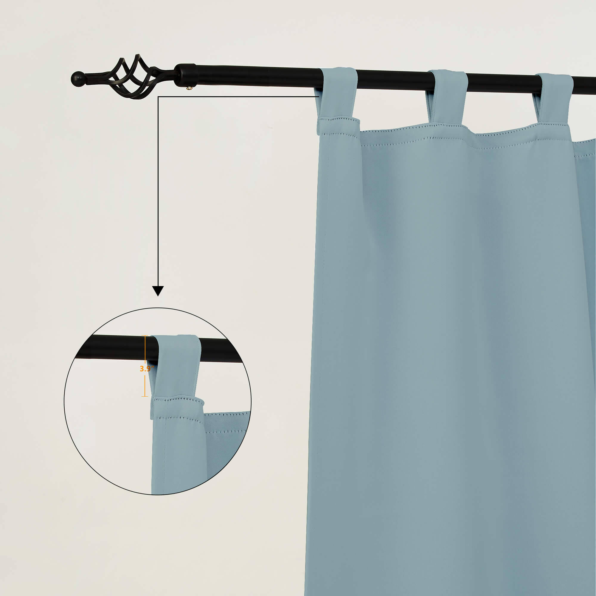 Snowcity Thermal Curtains/Drapes 1 Panel Pale Blue | Waterproof Curtains Grommet/Tab Top | Custom Blackout Curtains