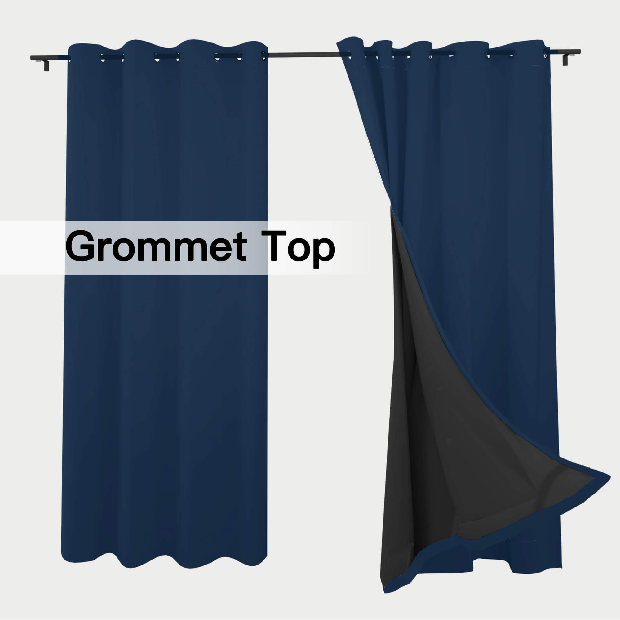 Snowcity Thermal Curtains/Drapes 1 Panel Navy Blue | Waterproof Curtains Grommet/Tab Top | Custom Blackout Curtains