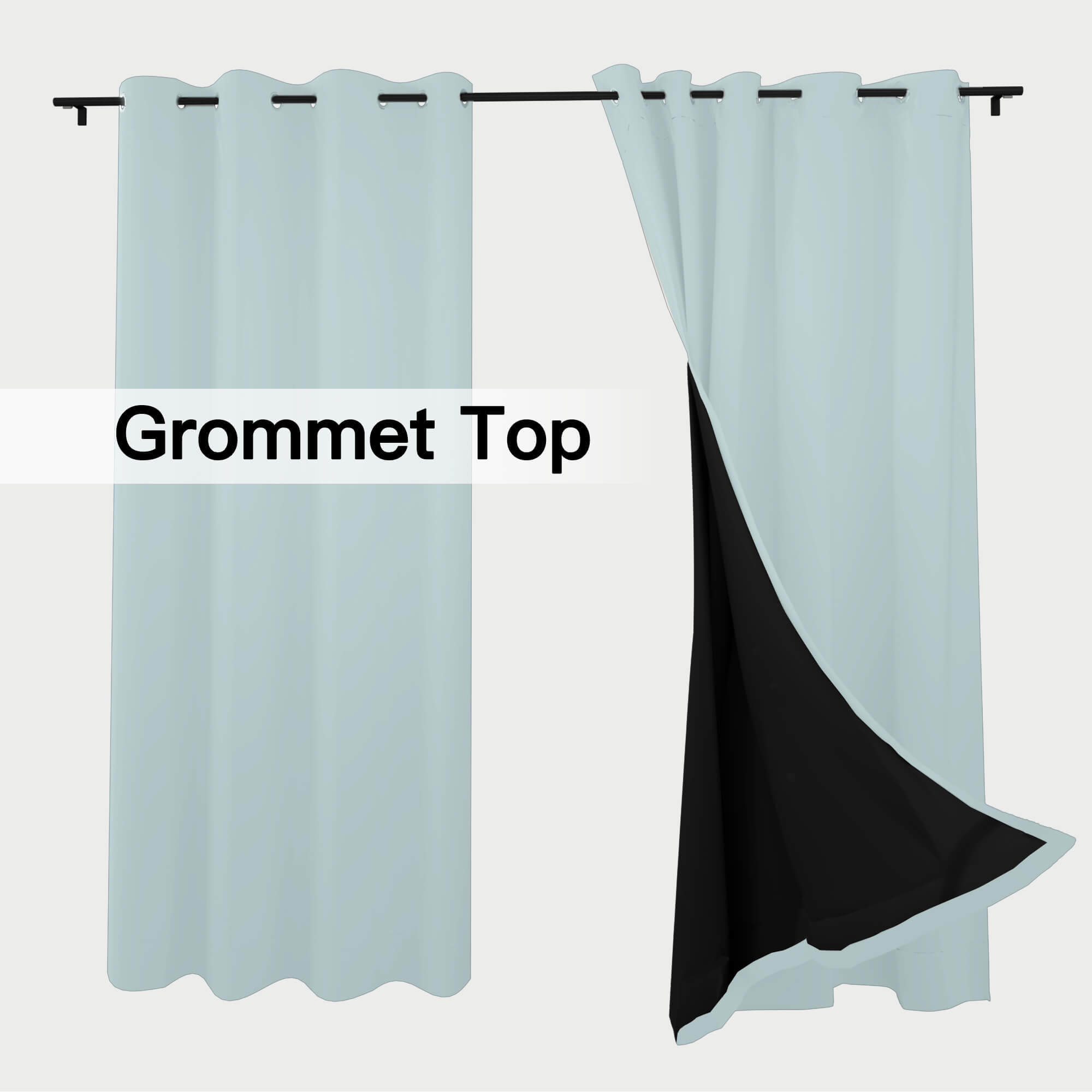 Snowcity Thermal Curtains/Drapes 1 Panel Pale Blue | Waterproof Curtains Grommet/Tab Top | Custom Blackout Curtains