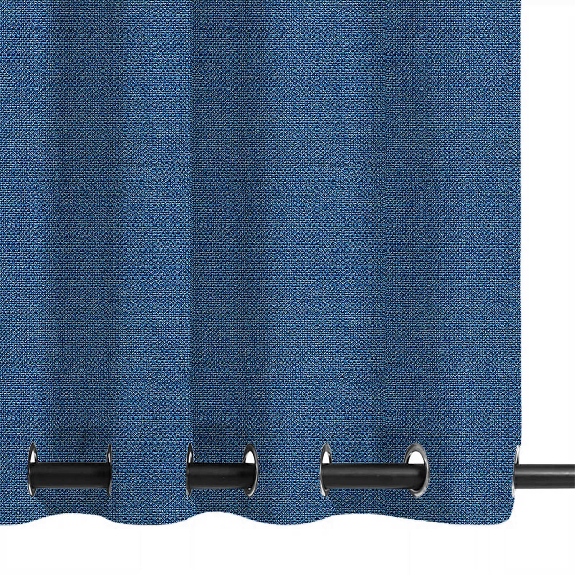 PENGI Outdoor Curtains Waterproof - Linen Blue Jasper