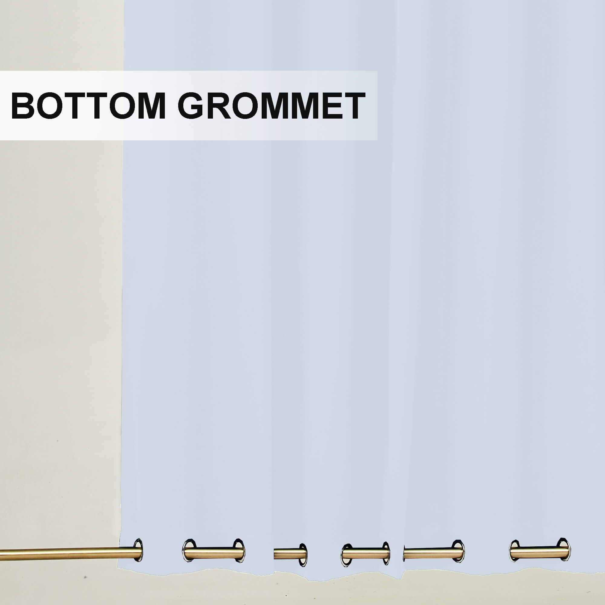 Snowcity Outdoor Curtains Waterproof Grommet Top & Bottom 1 Panel - Greyish White