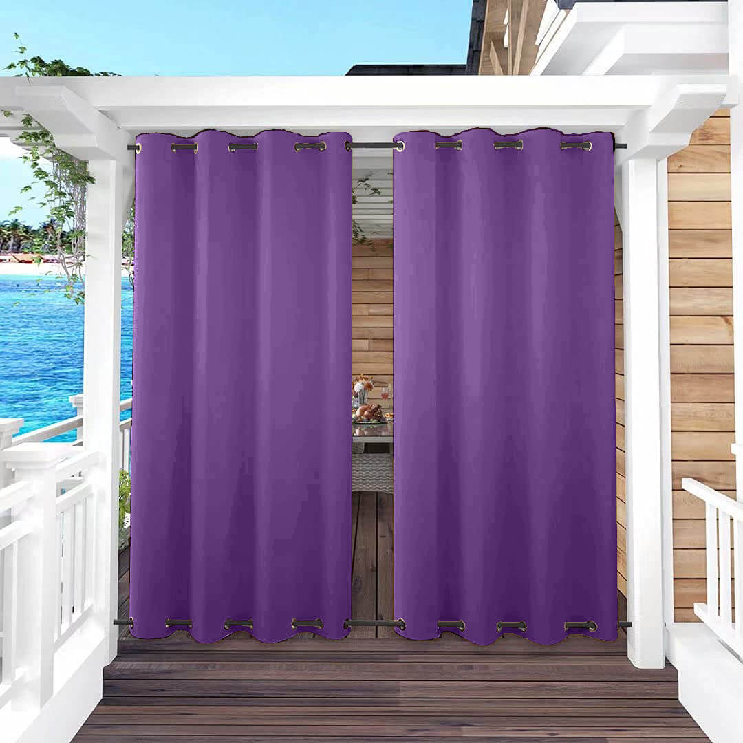 Snowcity Outdoor Curtains Waterproof Grommet Top & Bottom 1 Panel - Violet