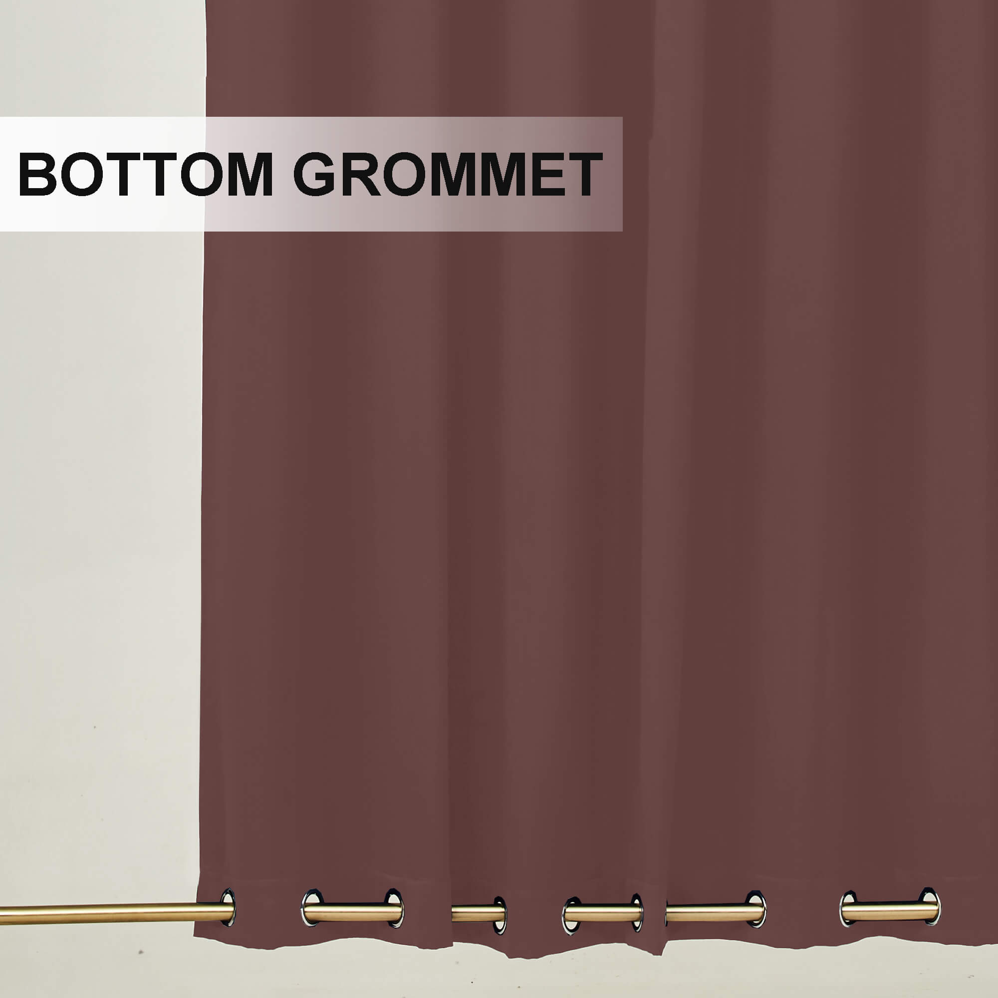 Snowcity Outdoor Curtains Waterproof Grommet Top & Bottom 1 Panel - Bay Brown