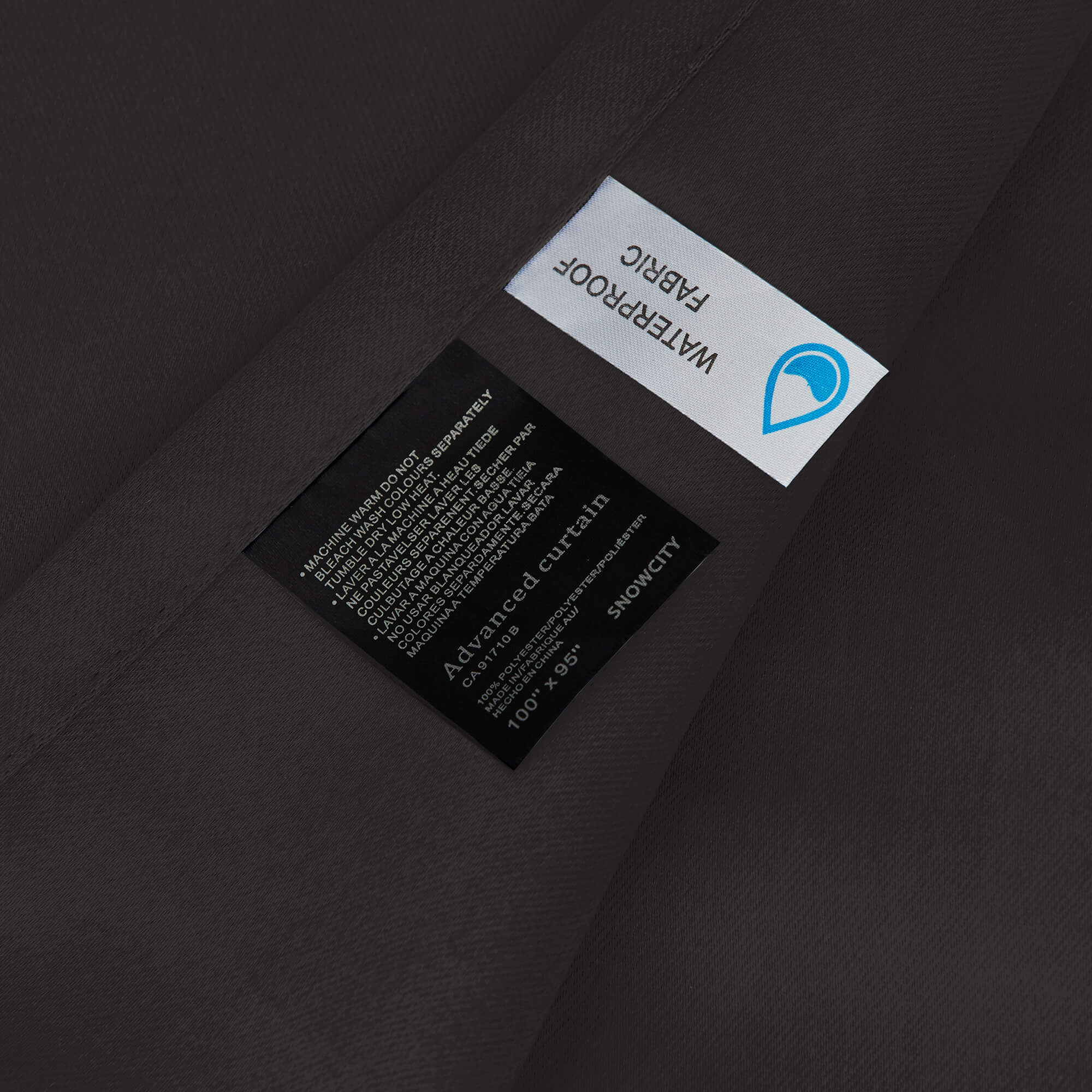 Snowcity Outdoor Curtains Waterproof Grommet Top 1 Panel - Raven Black