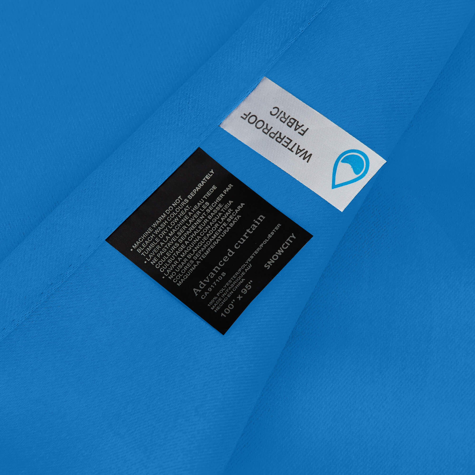 Snowcity Outdoor Curtains Waterproof Grommet Top & Bottom 1 Panel - Pacific Blue