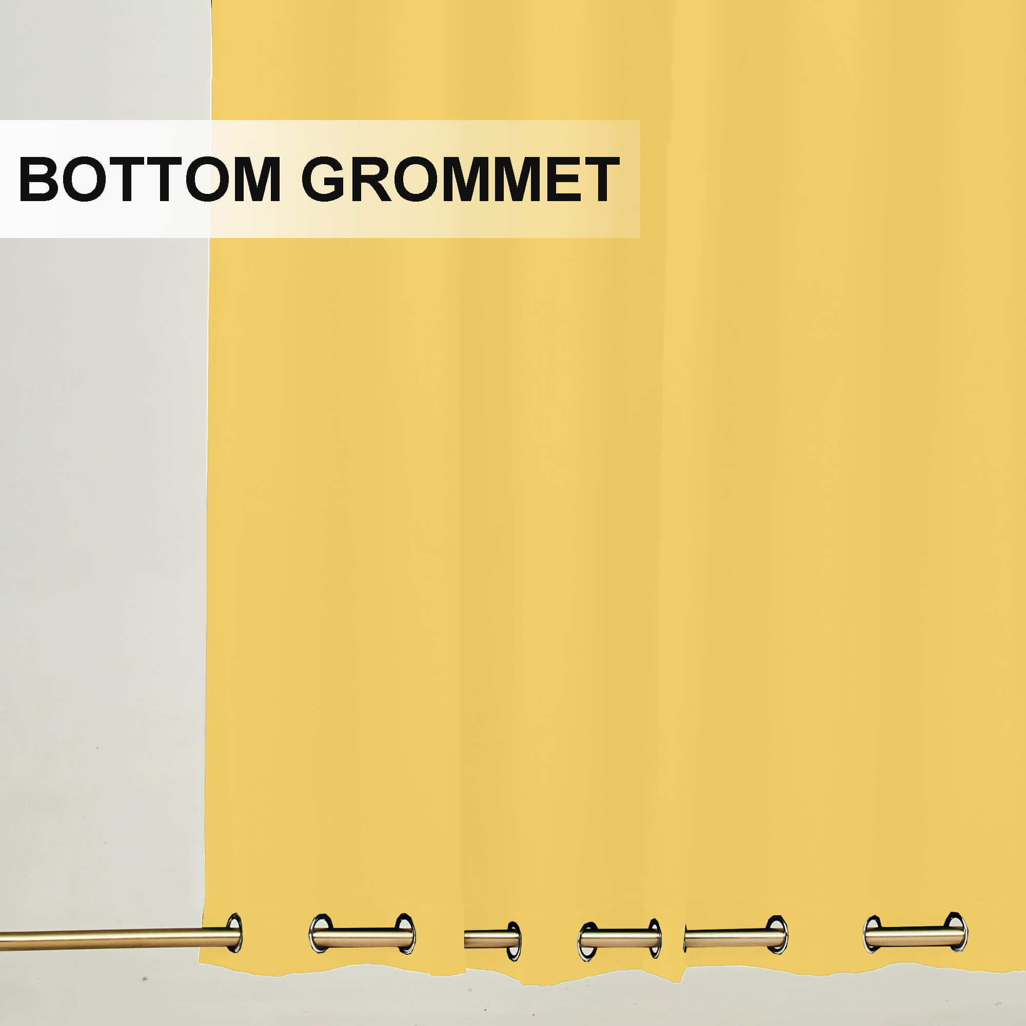 Snowcity Outdoor Curtains Waterproof Grommet Top & Bottom 1 Panel - Yellow