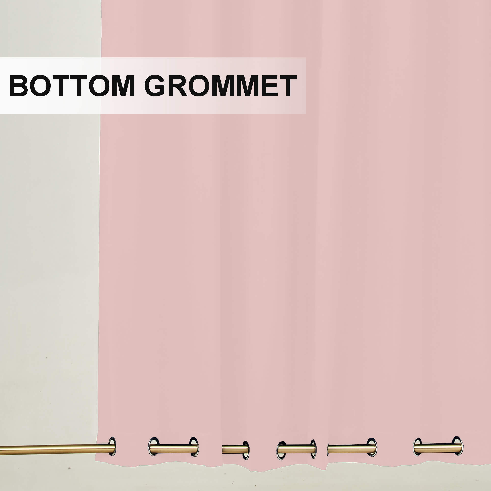 Snowcity Outdoor Curtains Waterproof Grommet Top & Bottom 1 Panel - Rose Dust