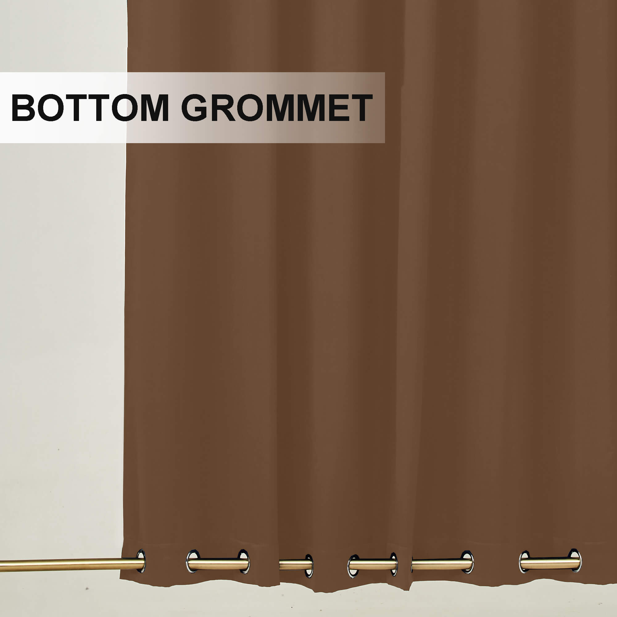 Snowcity Outdoor Curtains Waterproof Grommet Top & Bottom 1 Panel - Coffee