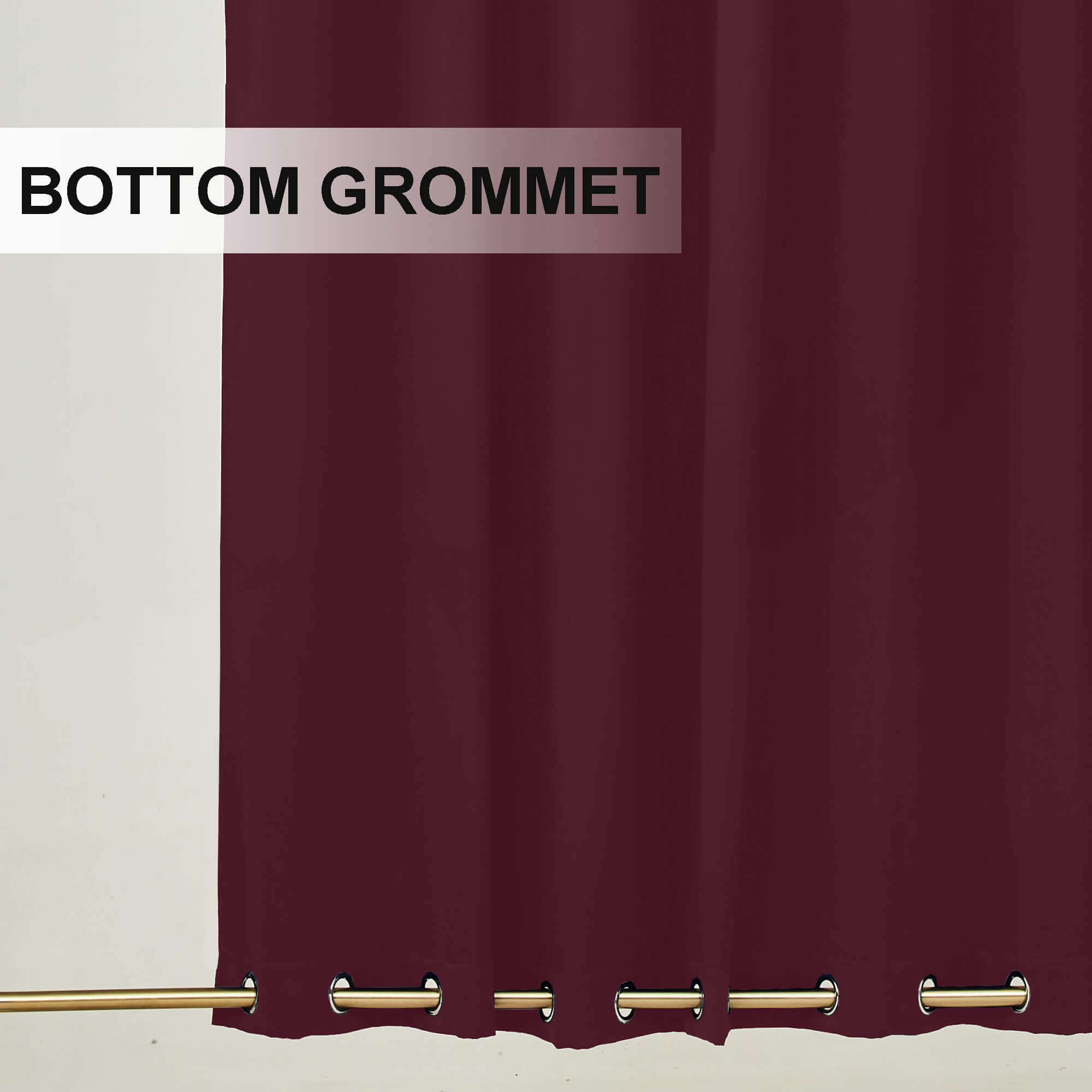 Snowcity Outdoor Curtains Waterproof Grommet Top & Bottom 1 Panel - Wine