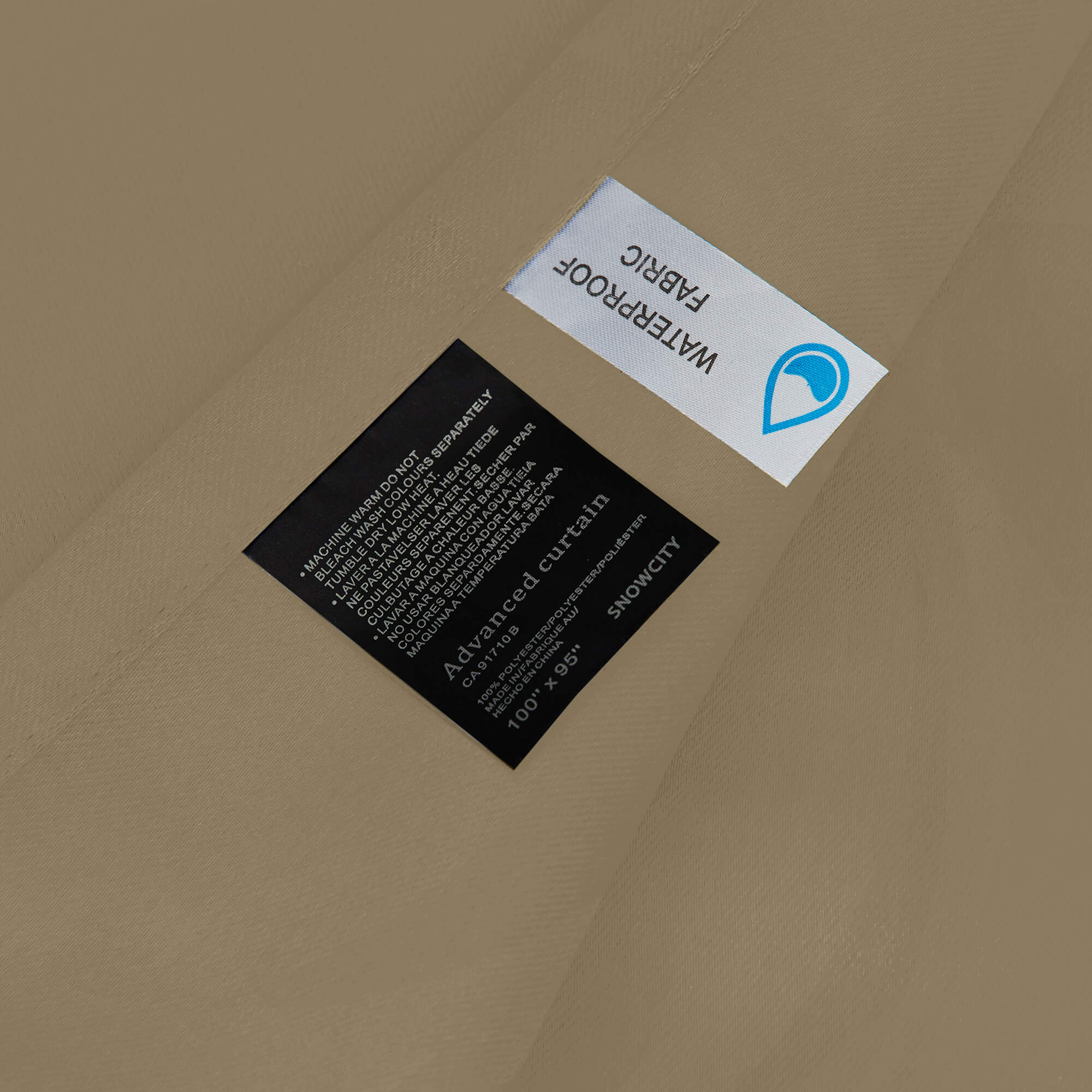 Snowcity Outdoor Curtains Waterproof Grommet Top & Bottom 1 Panel - Khaki