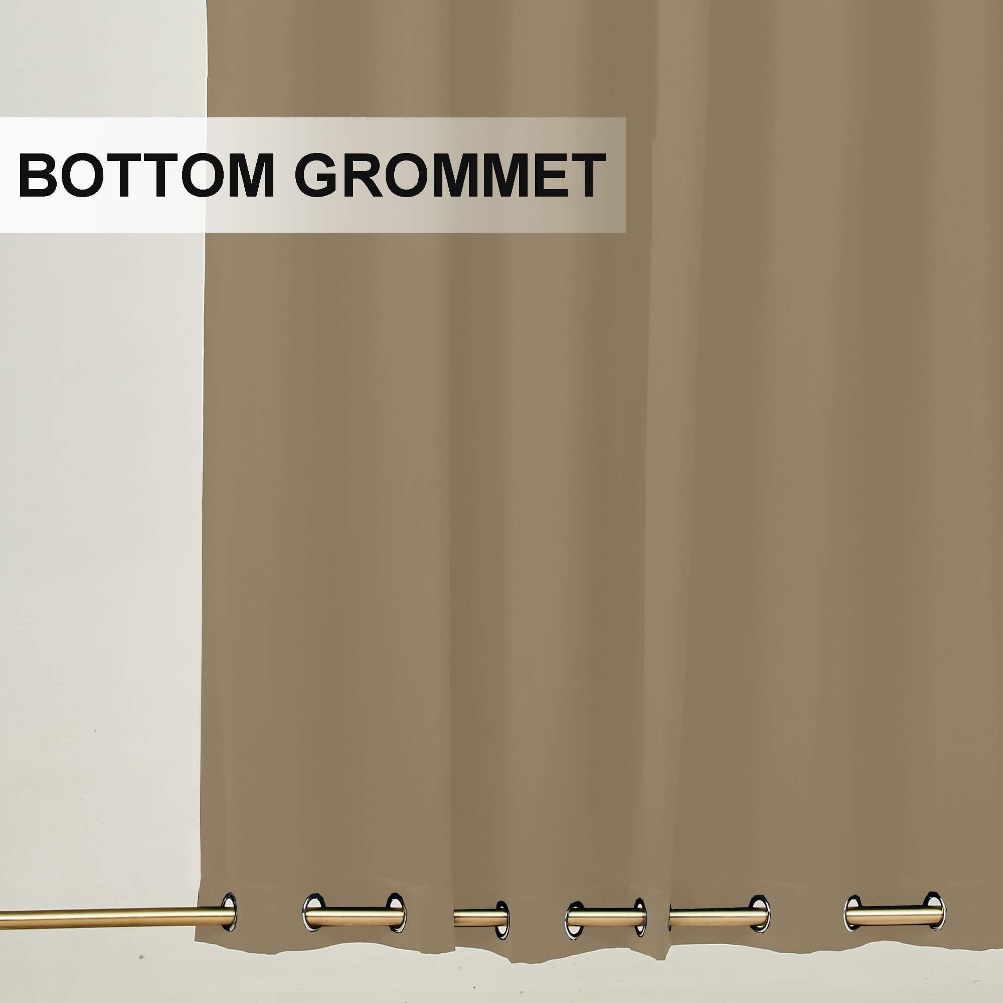 Snowcity Outdoor Curtains Waterproof Grommet Top & Bottom 1 Panel - Khaki