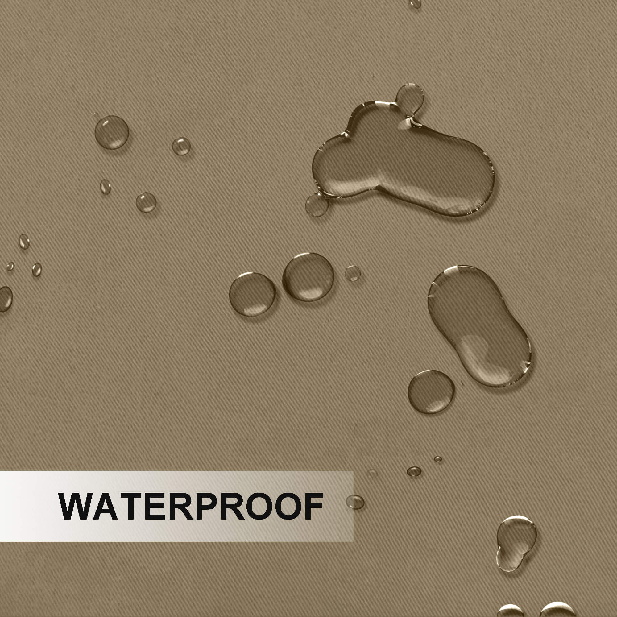 Snowcity Outdoor Curtains Waterproof Grommet Top & Bottom 1 Panel - Khaki