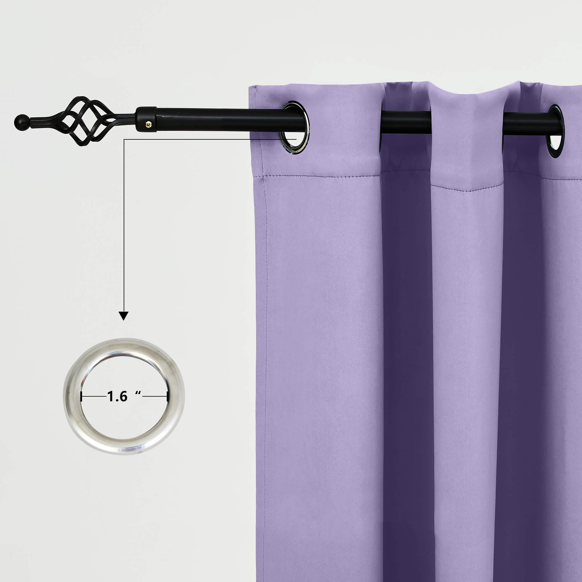 Snowcity Outdoor Curtains Waterproof Grommet Top & Bottom 1 Panel - Purple