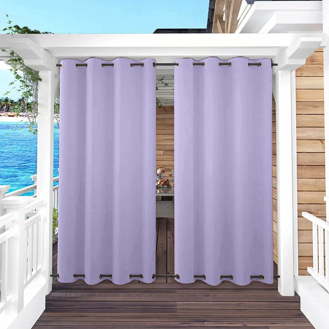 Snowcity Outdoor Curtains Waterproof Grommet Top & Bottom 1 Panel - Purple