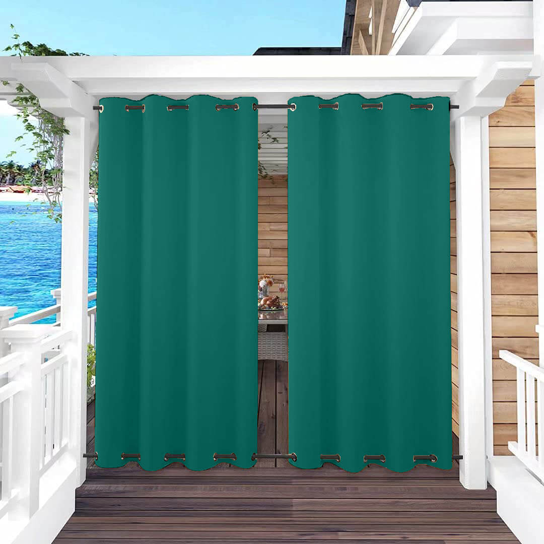 SNOWCITY Outdoor Curtains Waterproof Grommet Top & Bottom for Patio