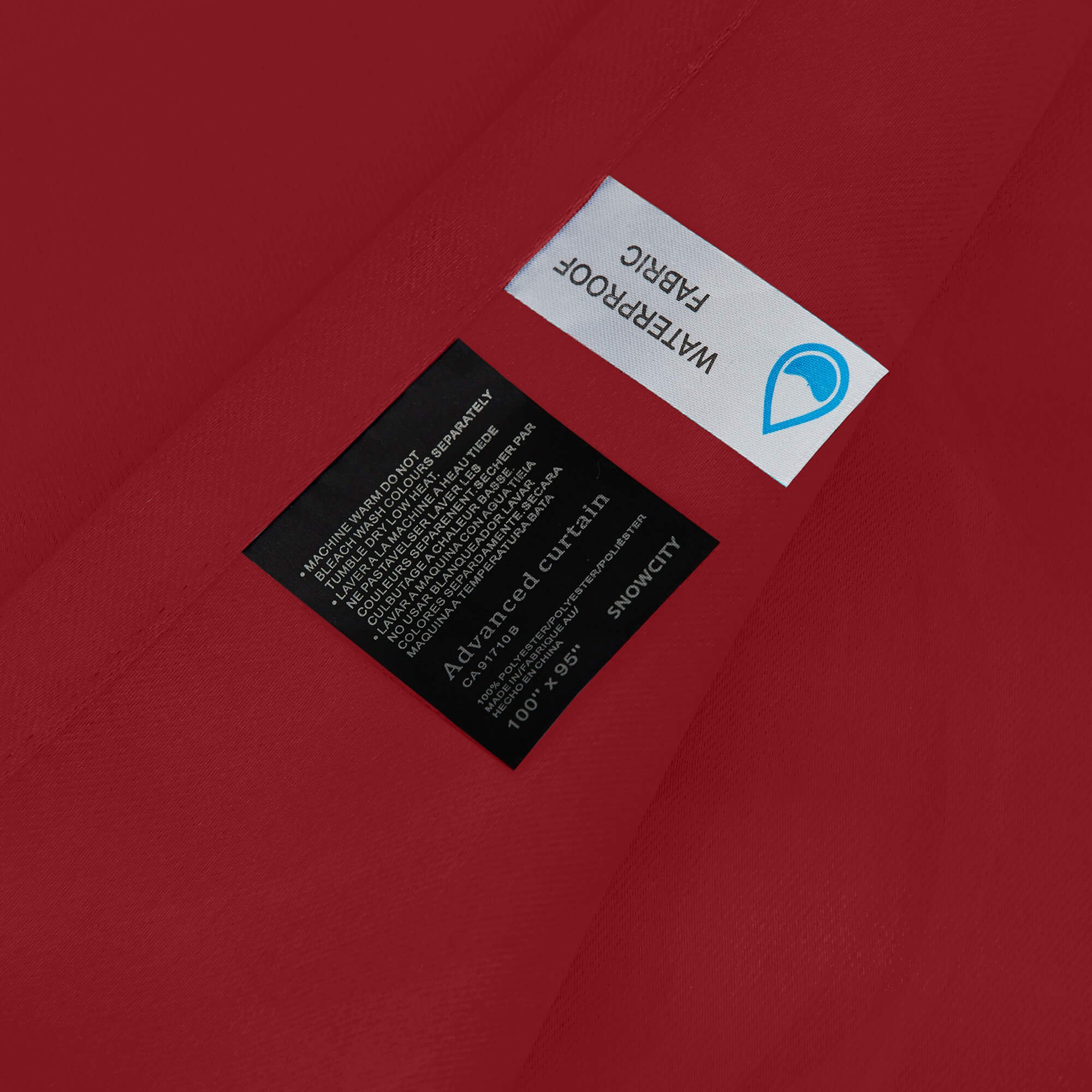 Snowcity Outdoor Curtains Waterproof Grommet Top & Bottom 1 Panel - Red