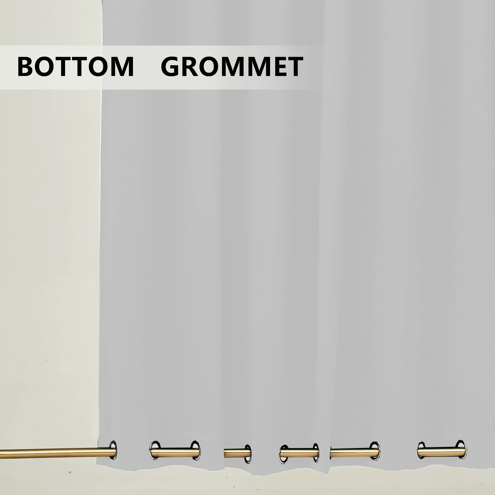 Snowcity Outdoor Curtains Waterproof Grommet Top & Bottom 1 Panel - White