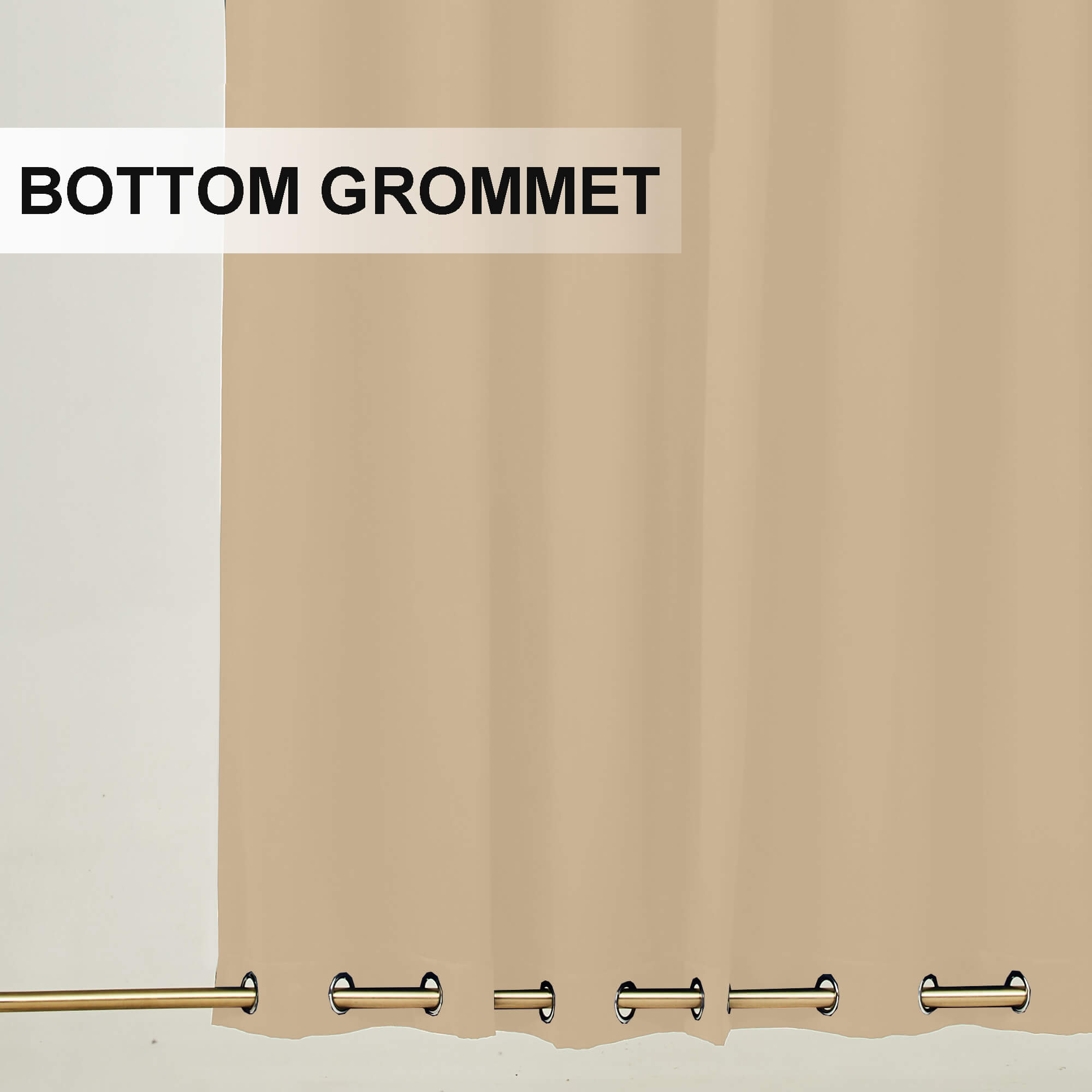 Snowcity Outdoor Curtains Waterproof Grommet Top & Bottom 1 Panel - Camel