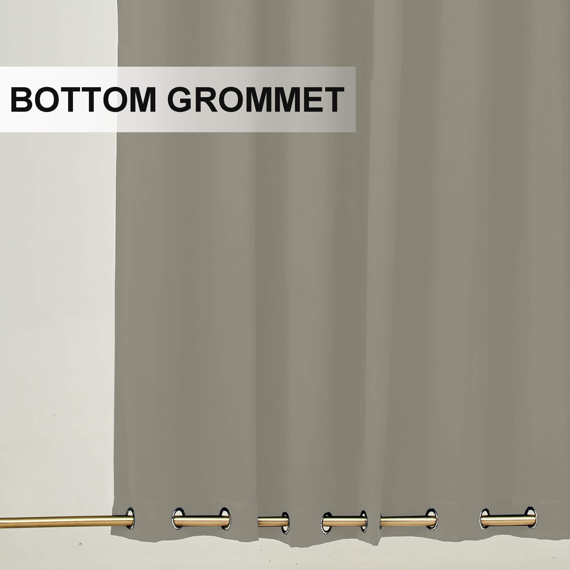 Snowcity Outdoor Curtains Waterproof Grommet Top & Bottom 1 Panel - Taupe