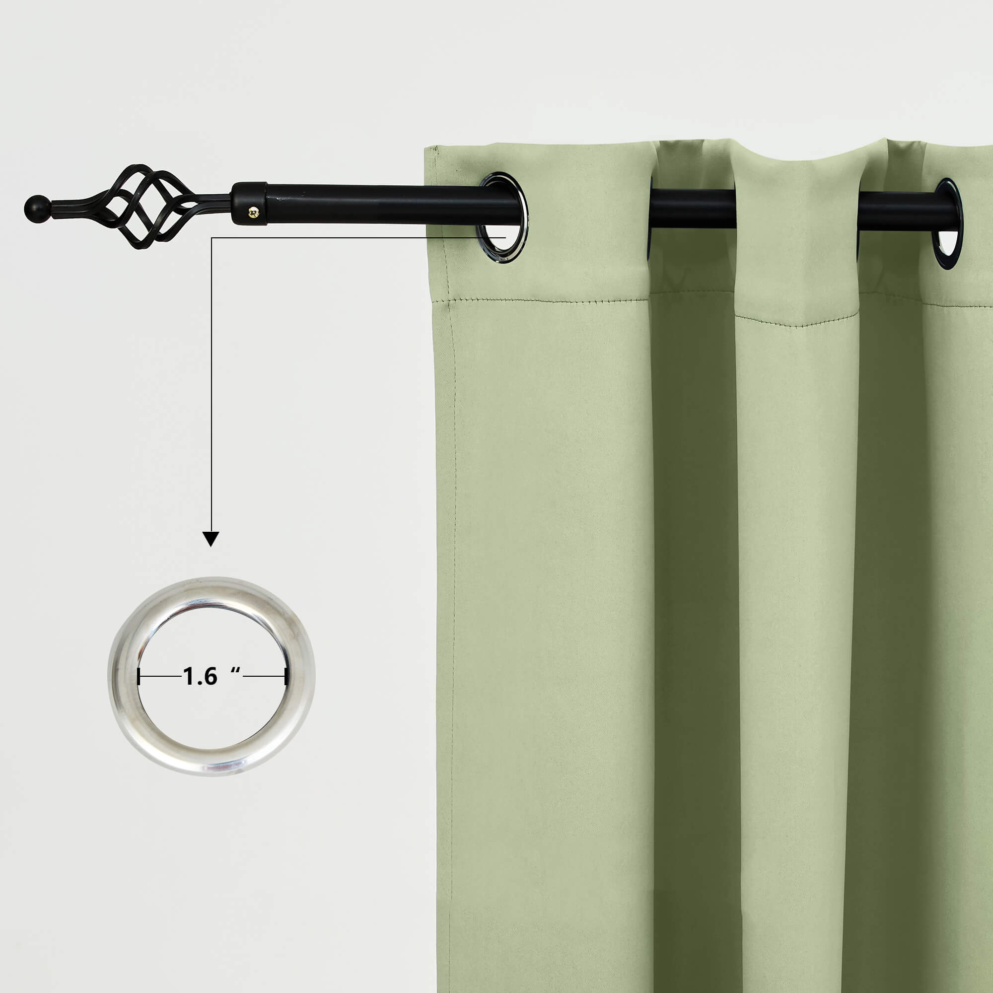 Snowcity Outdoor Curtains Waterproof Grommet Top & Bottom 1 Panel - Macaw