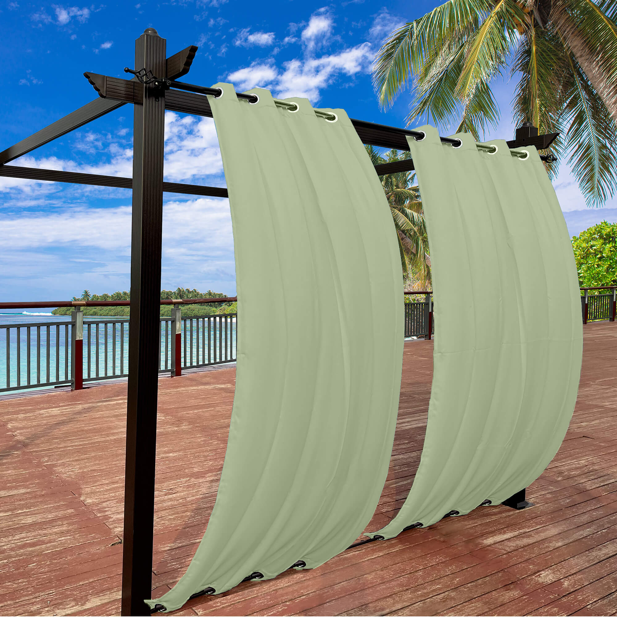 Snowcity Outdoor Curtains Waterproof Grommet Top & Bottom 1 Panel - Macaw